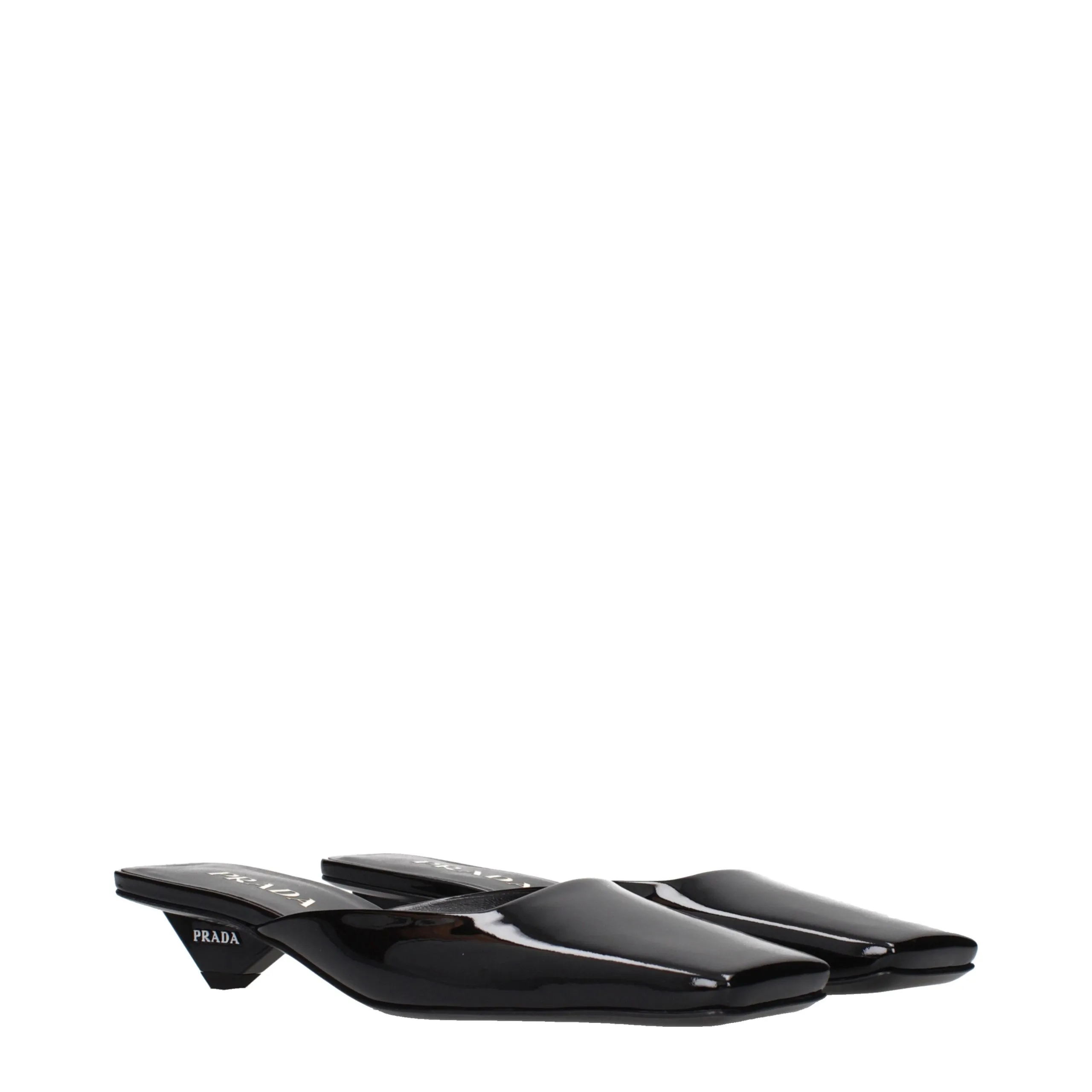 Black Leather Flat Sandals - Image 2