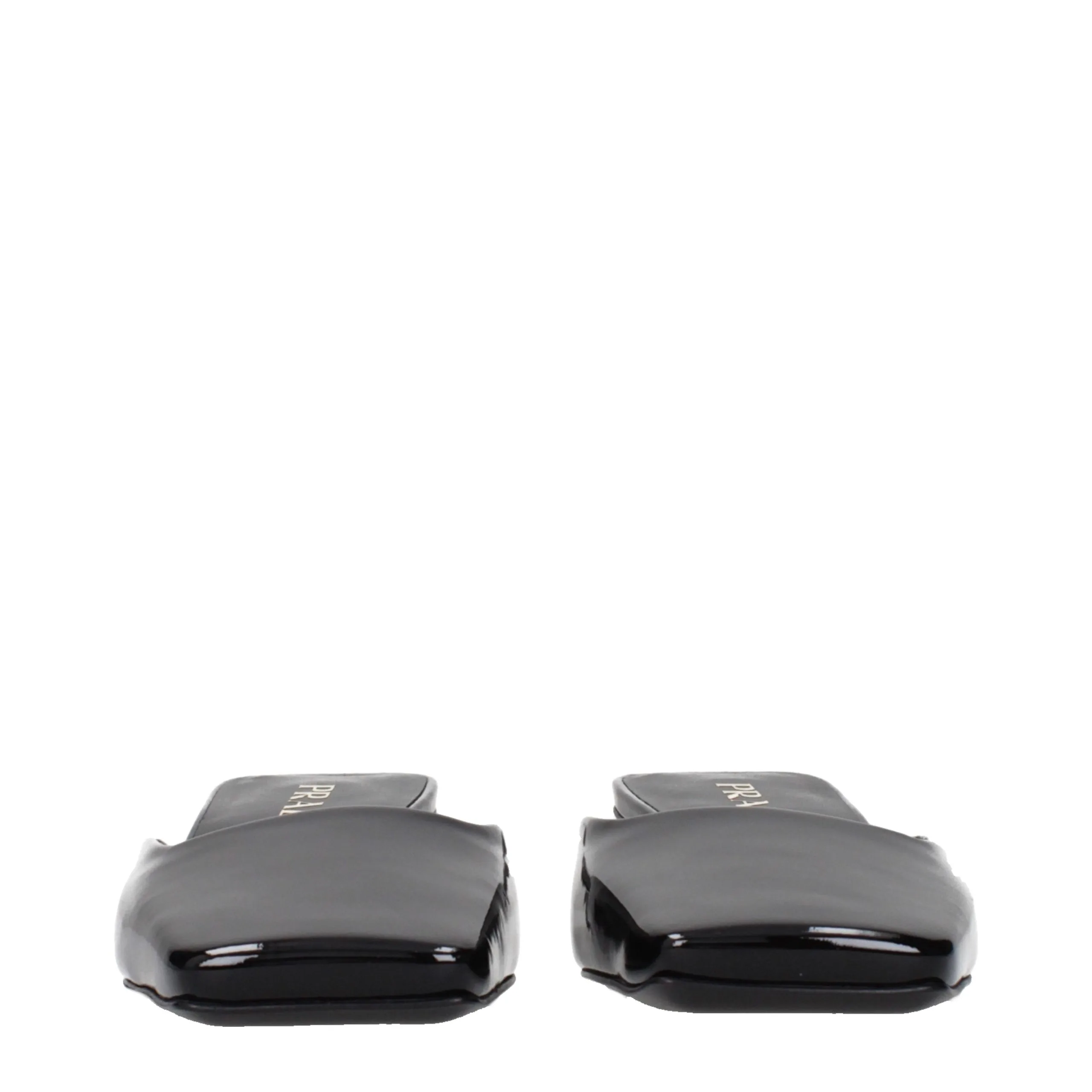 Black Leather Flat Sandals - Image 3