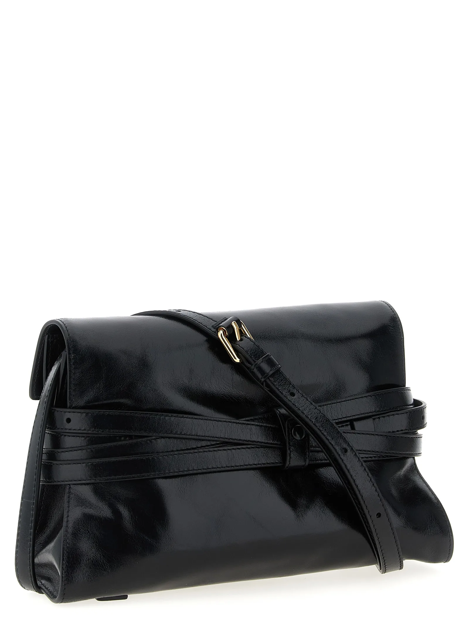 Black Leather Crossbody Bag - Image 2