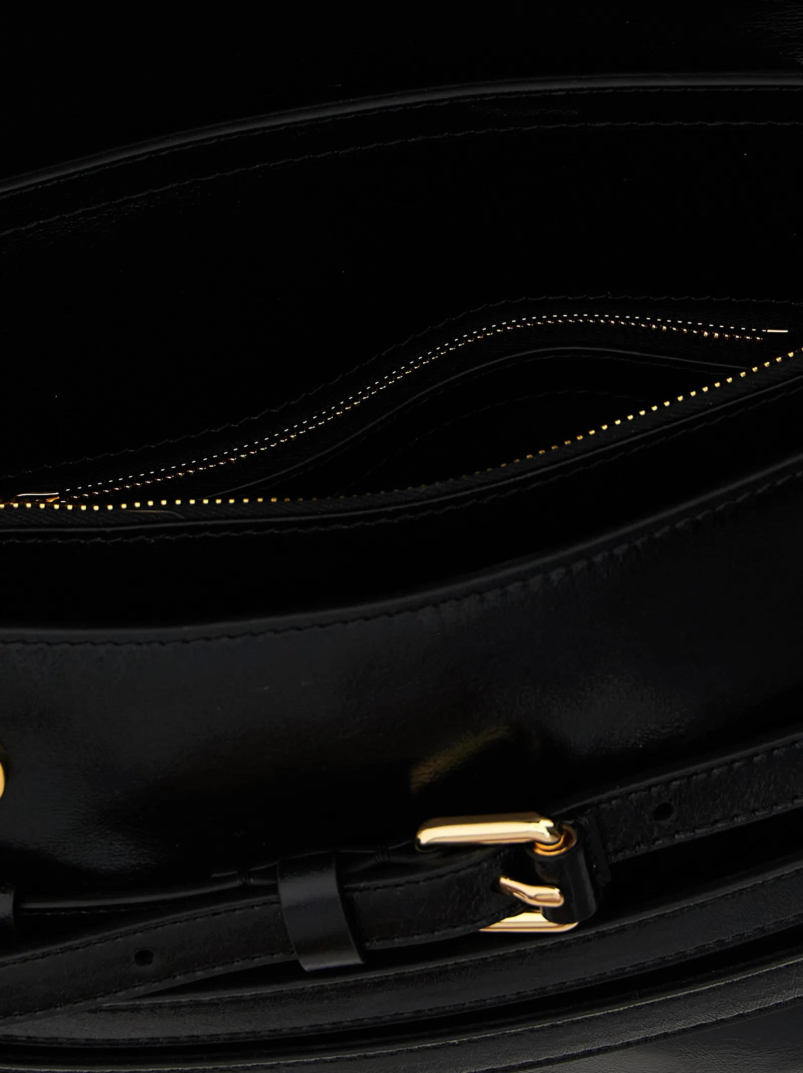 Black Leather Crossbody Bag - Image 4
