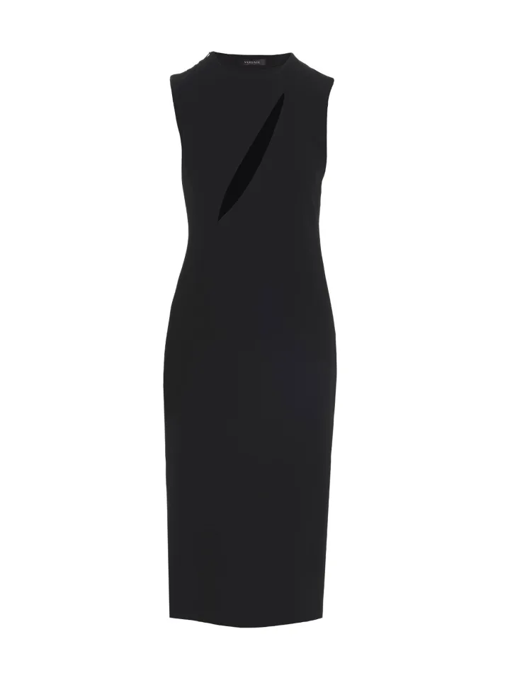 Black Acetate Midi Dress
