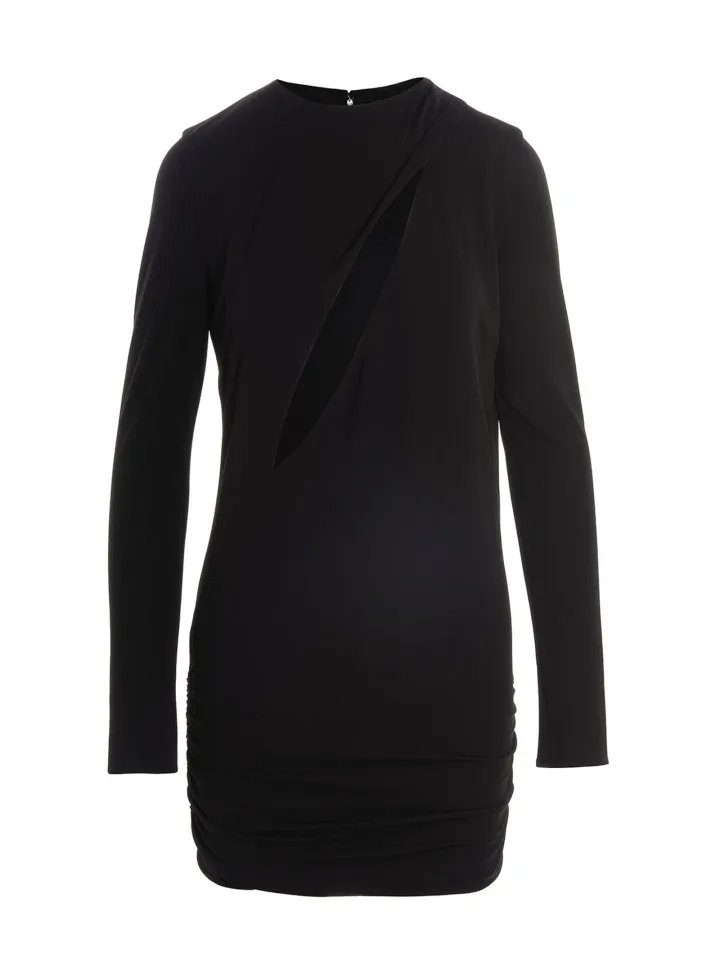 Black Viscose Short Dress