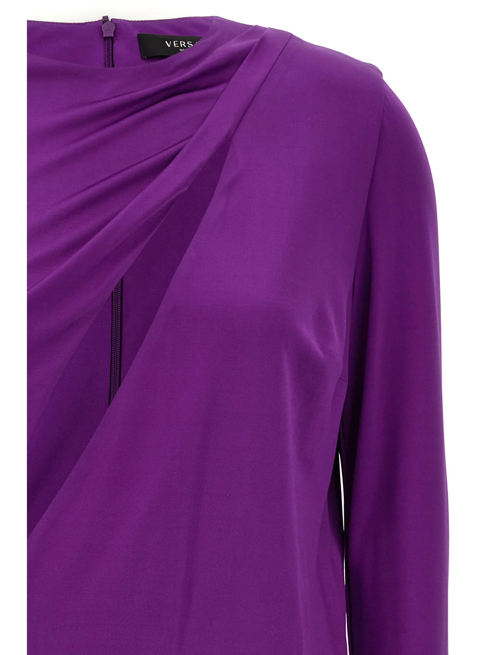 Purple Viscose Short Dress - Image 3
