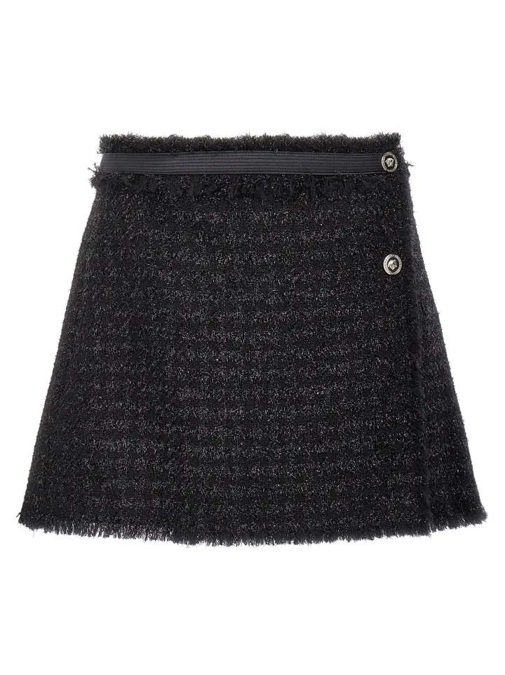Black Virgin Wool Long Skirt