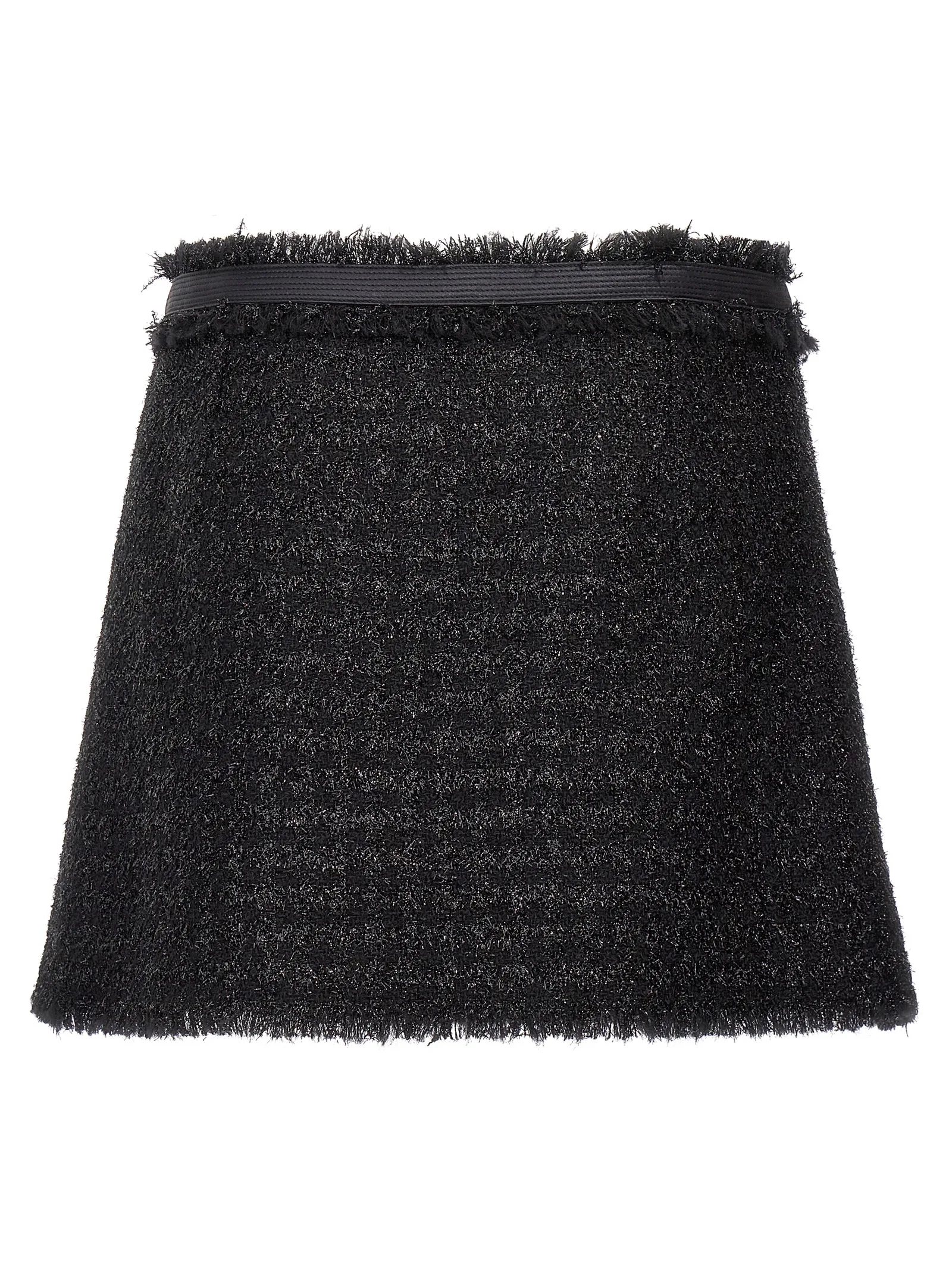 Black Virgin Wool Long Skirt - Image 2