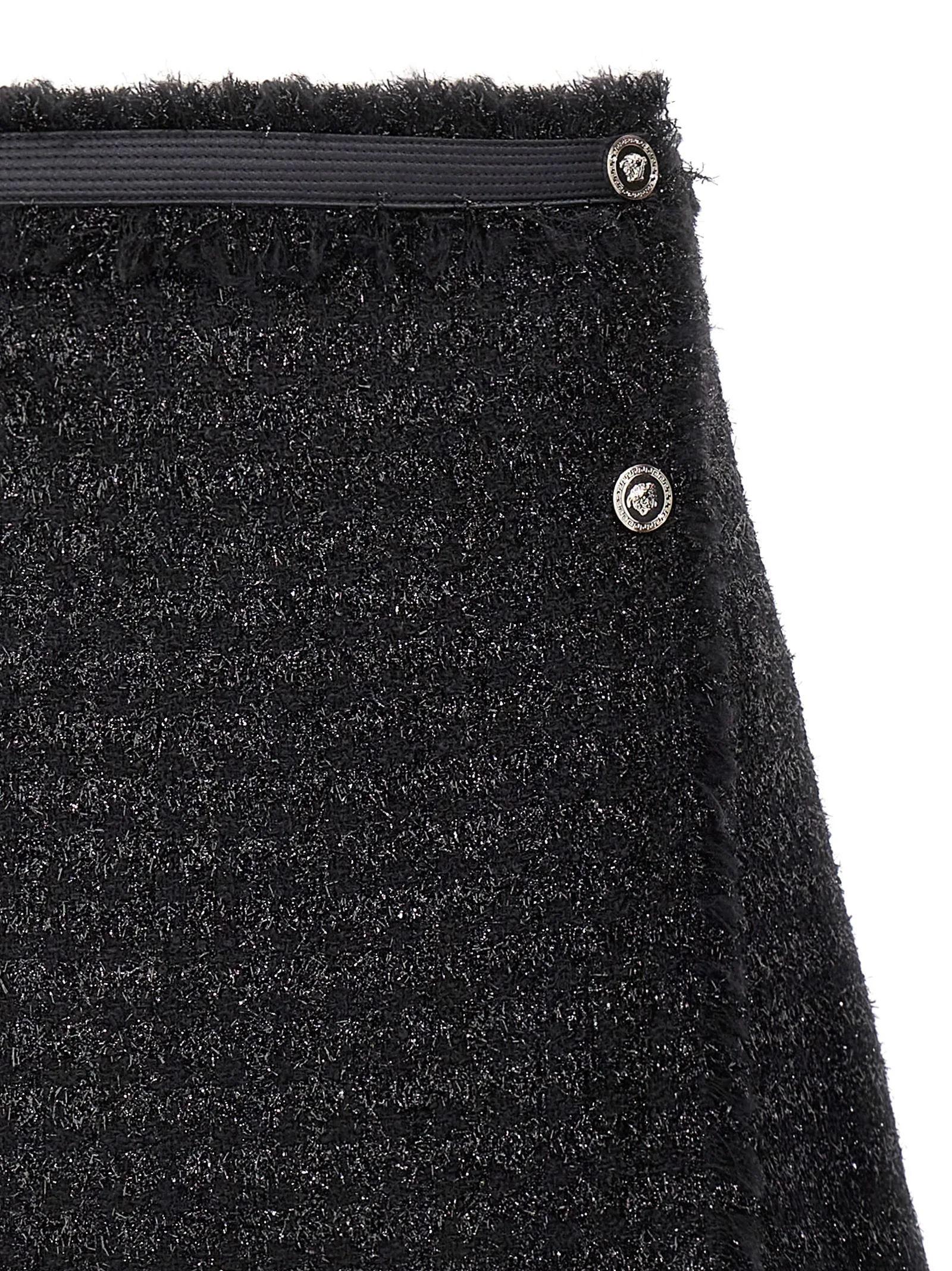 Black Virgin Wool Long Skirt - Image 3