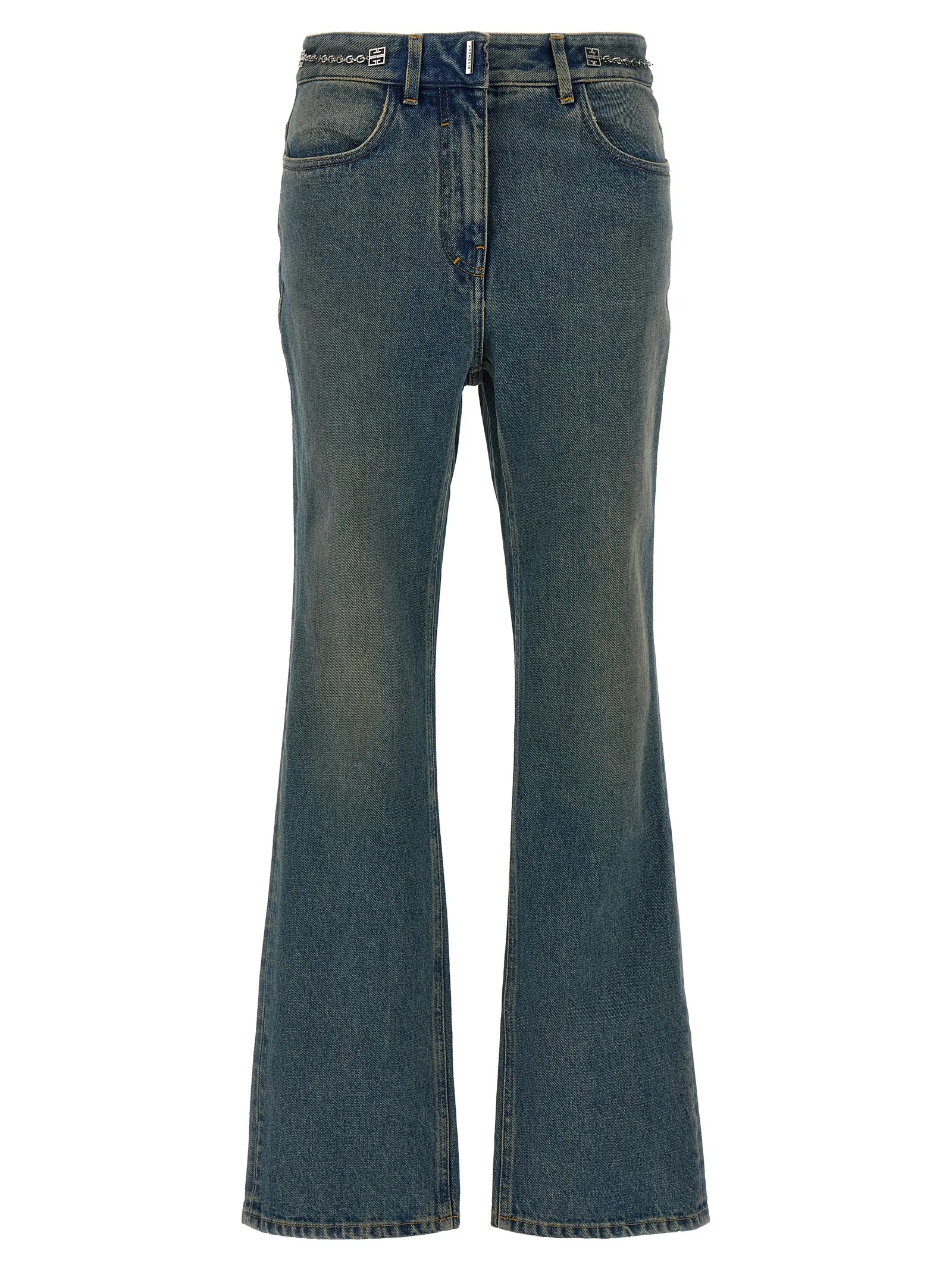 Blue Cotton Bootcut Jeans