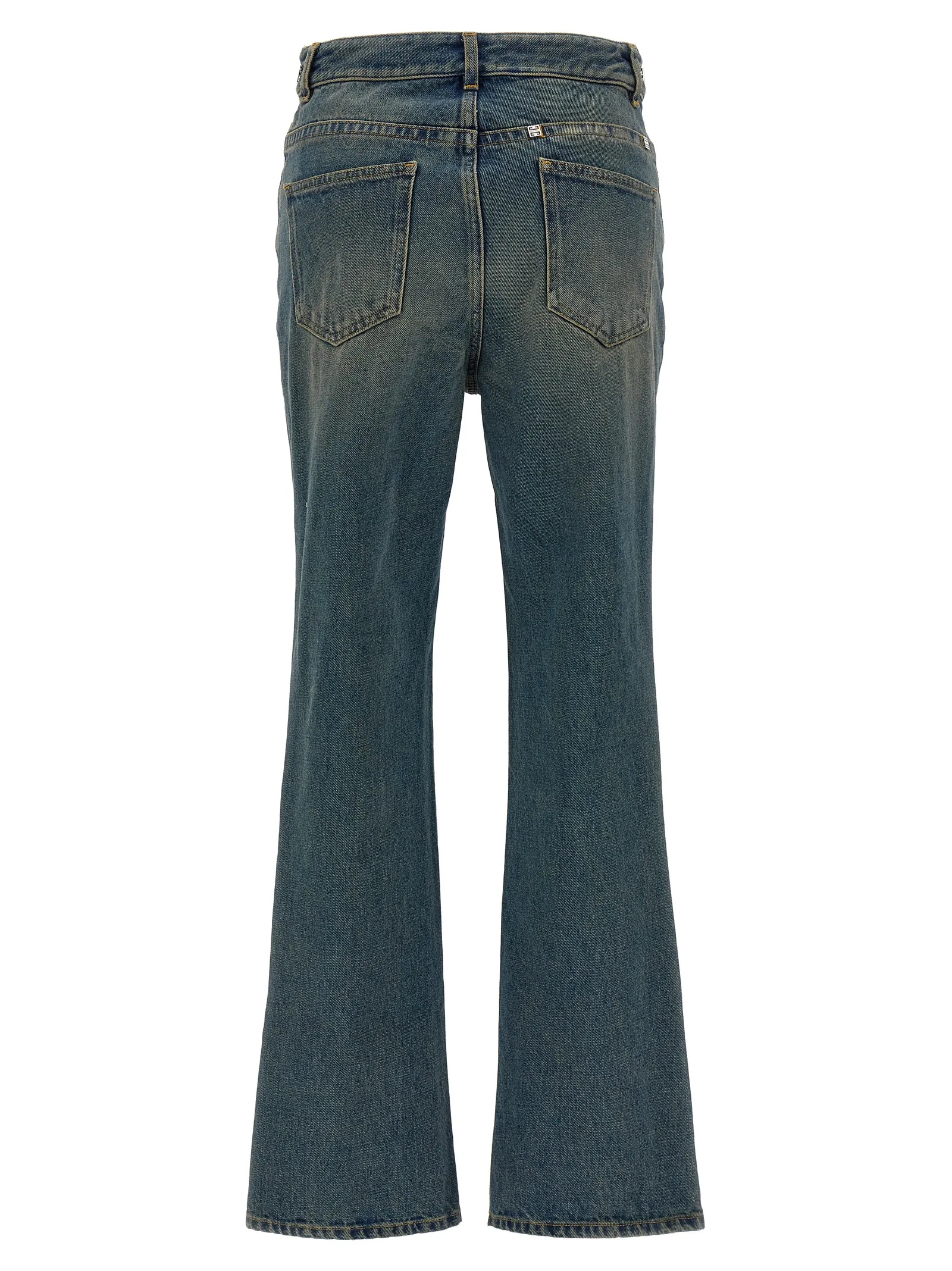 Blue Cotton Bootcut Jeans - Image 2
