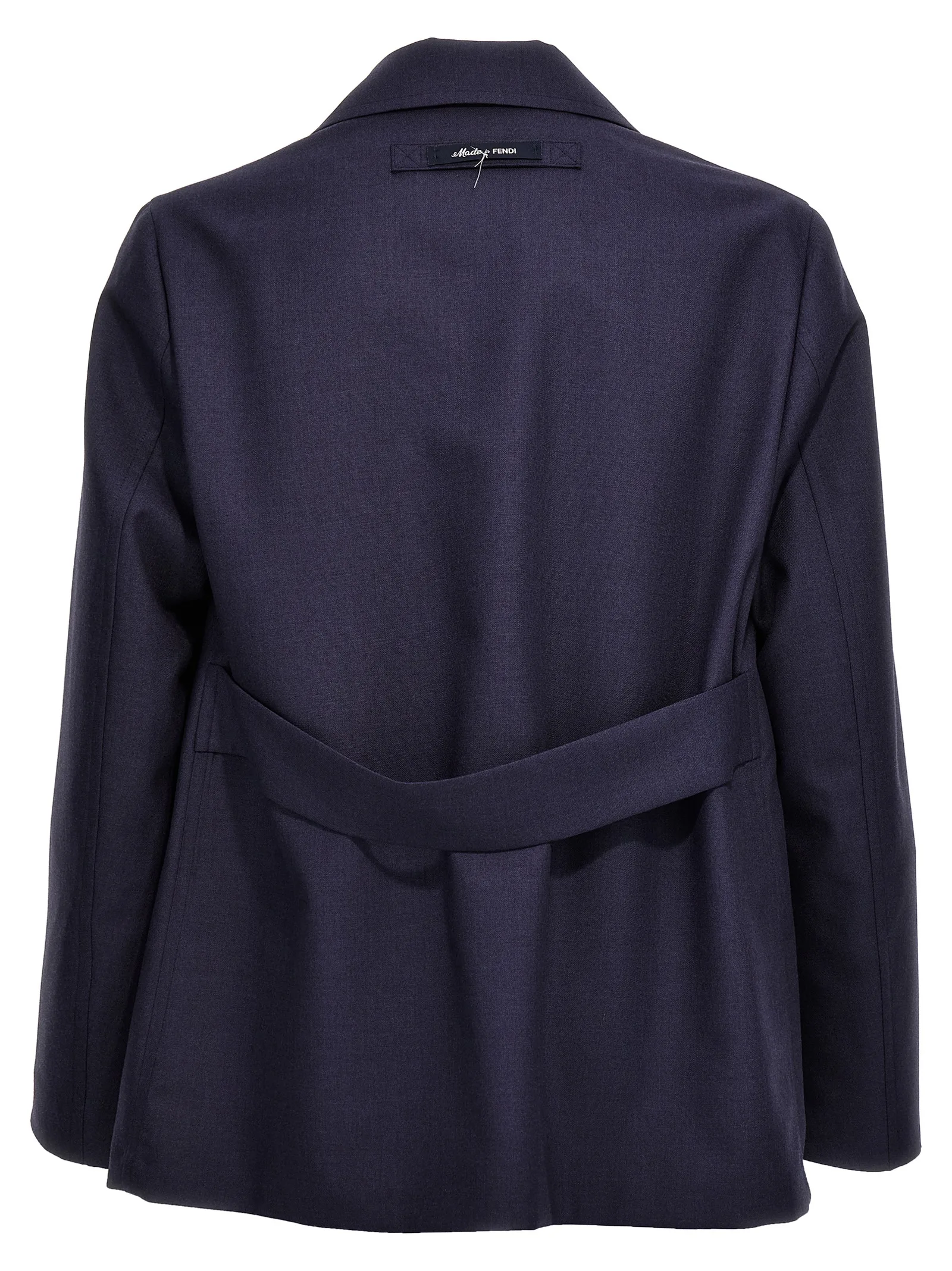 Blue Virgin Wool Full - Length Jacket - Image 2