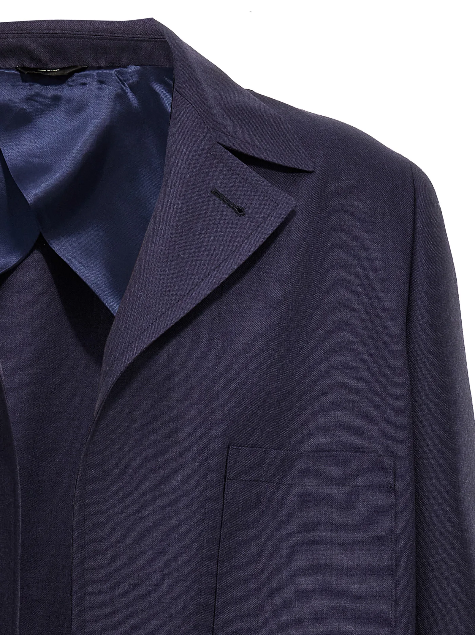 Blue Virgin Wool Full - Length Jacket - Image 3