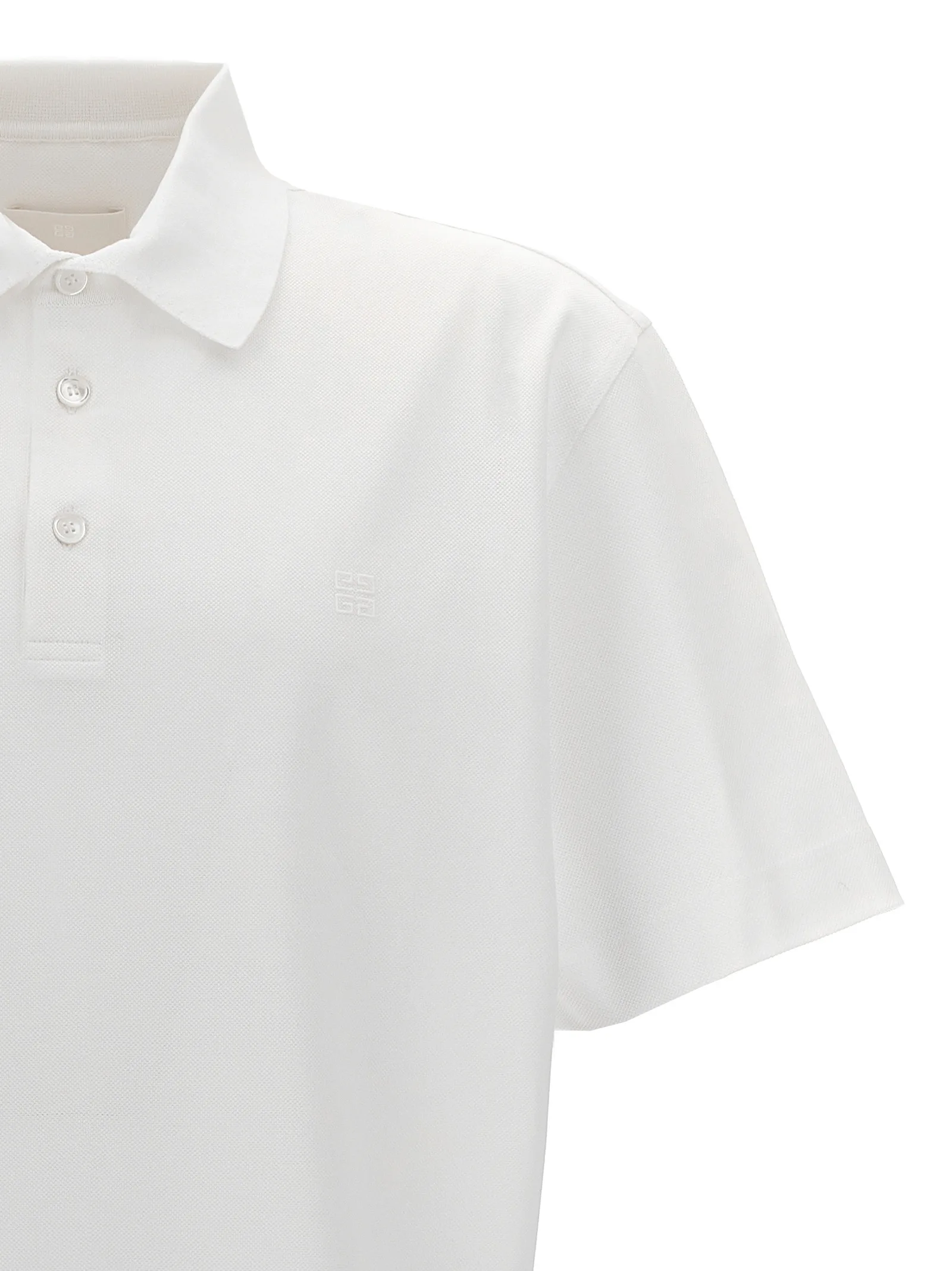 White Cotton Polo Shirt - Image 3