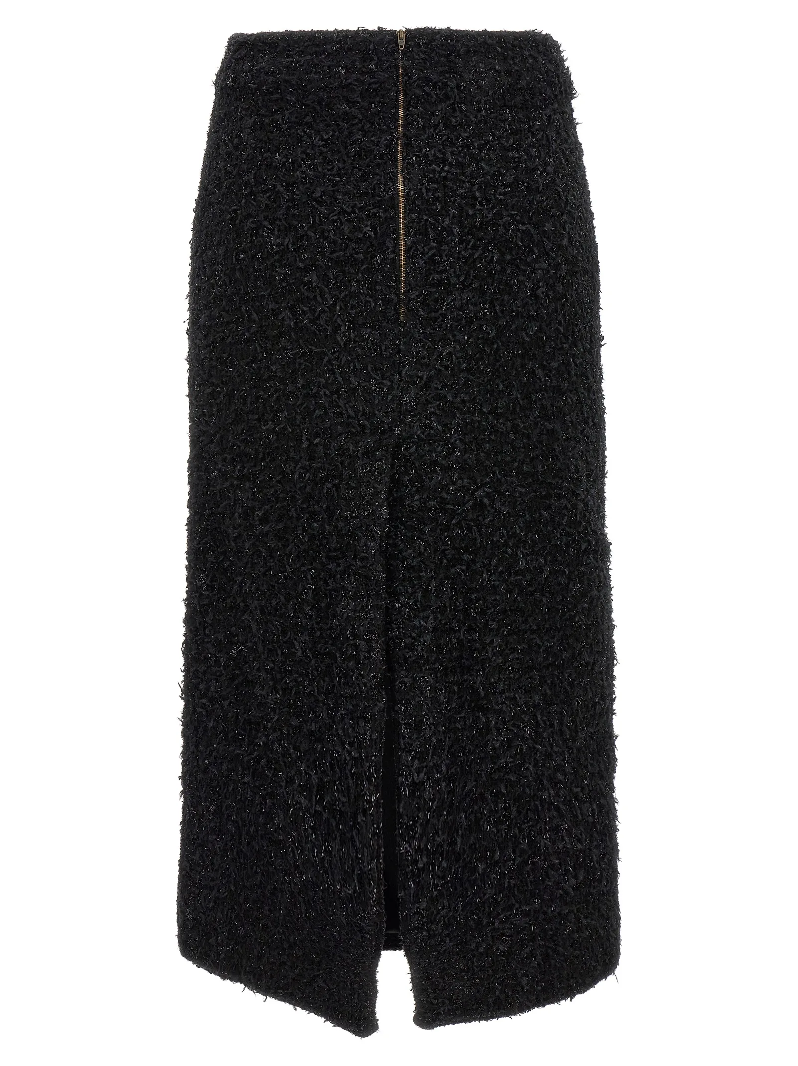 Black Cotton Midi Skirt - Image 2