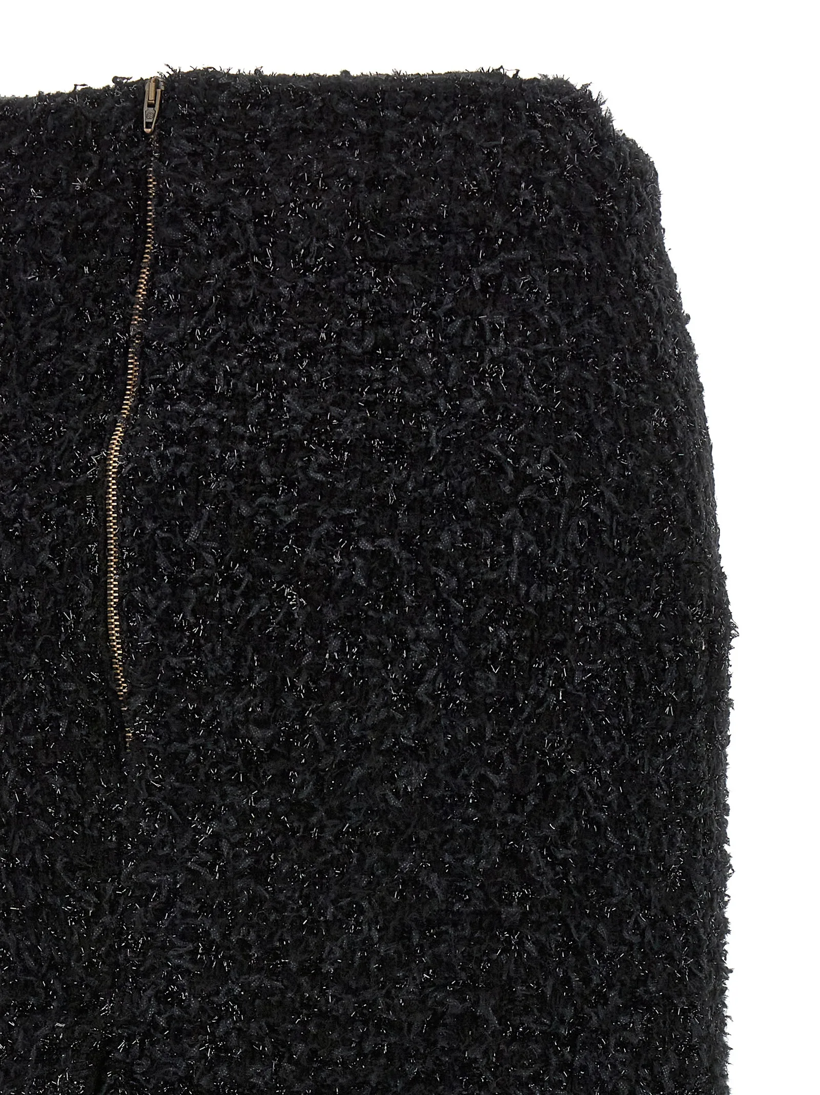 Black Cotton Midi Skirt - Image 4