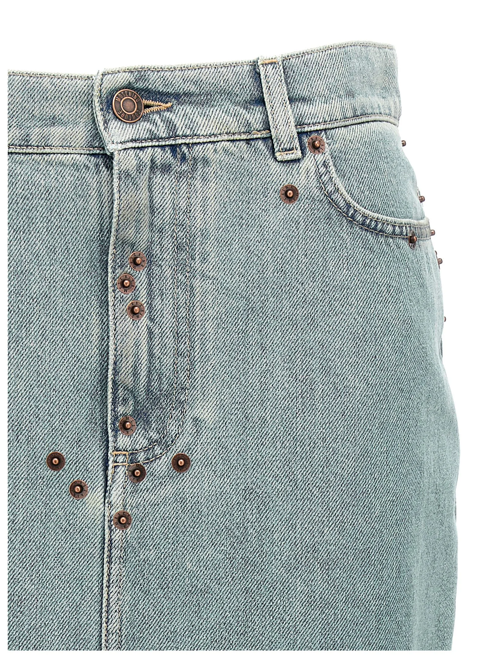 Blue Cotton Midi Skirt - Image 3