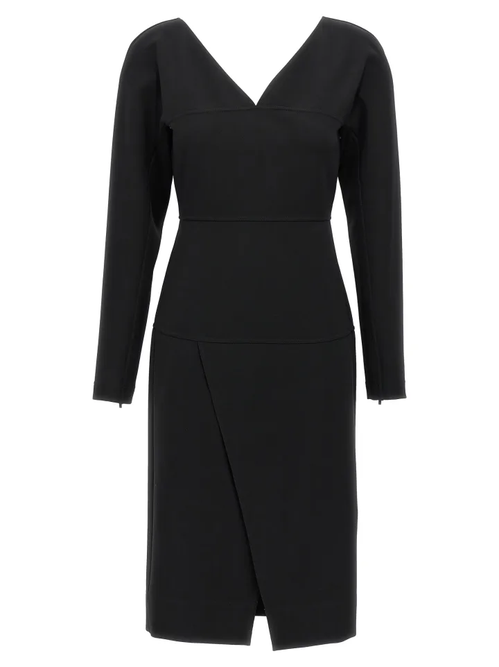 Black Viscose Midi Dress