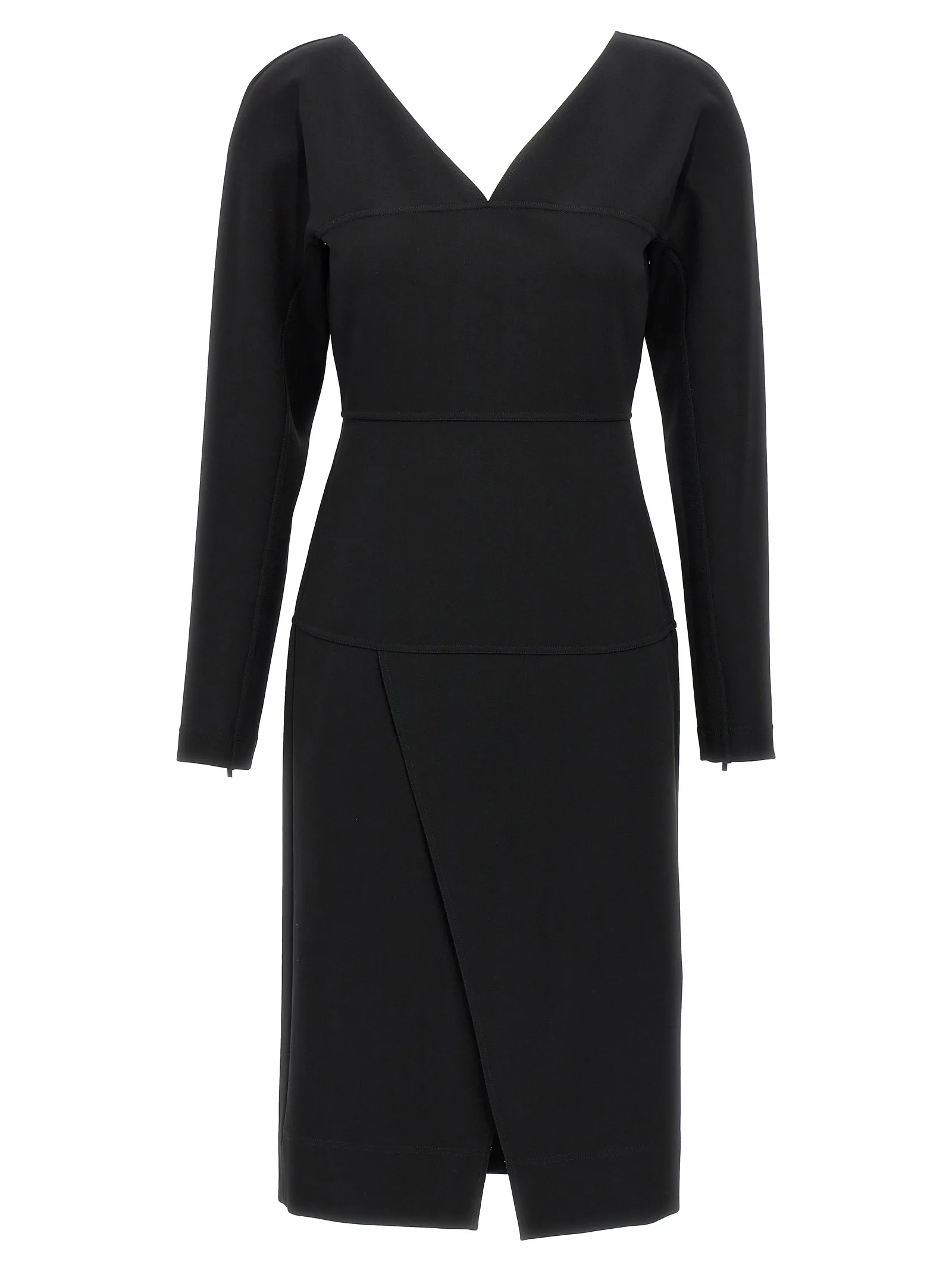 Black Viscose Midi Dress