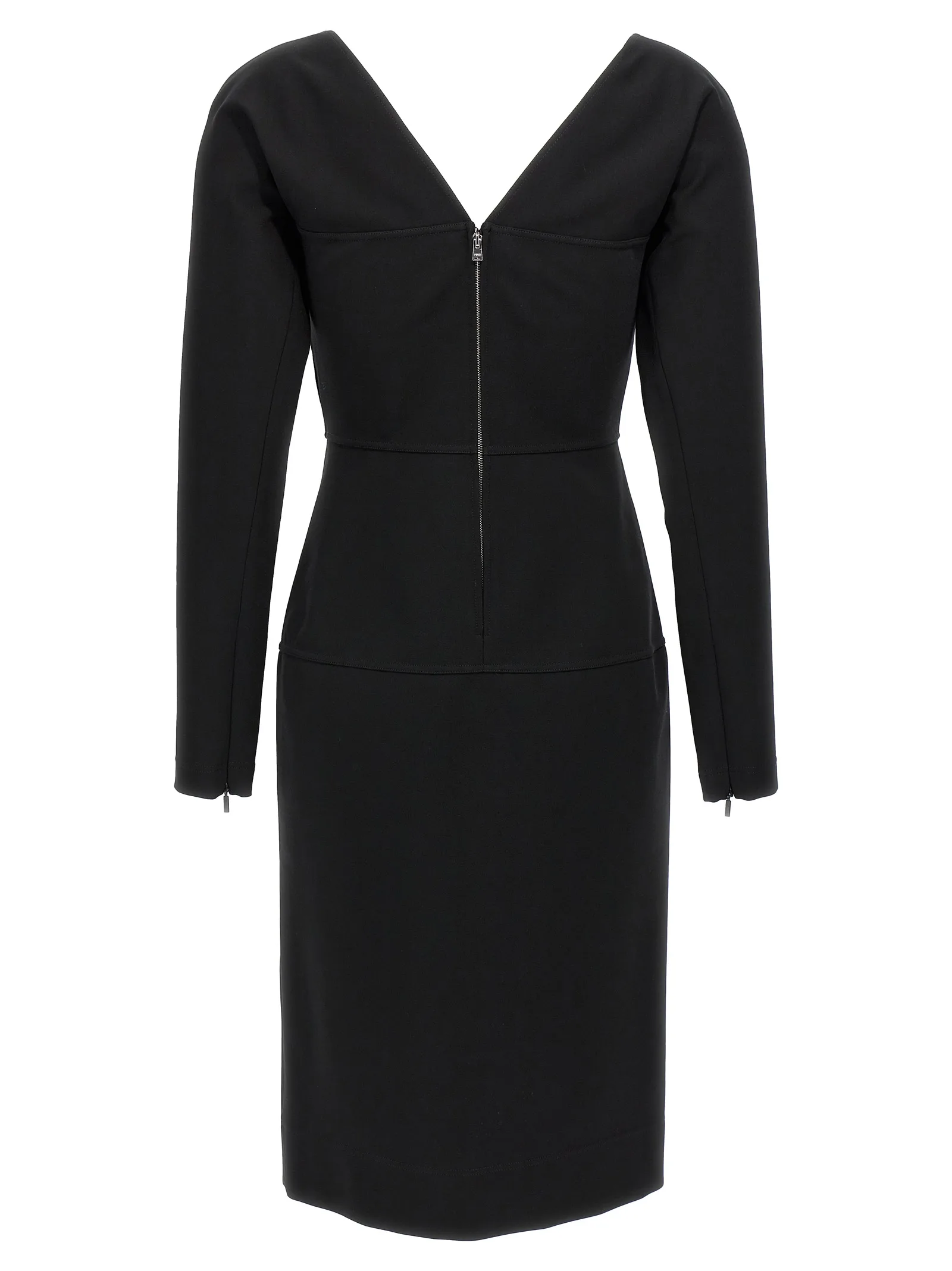 Black Viscose Midi Dress - Image 2