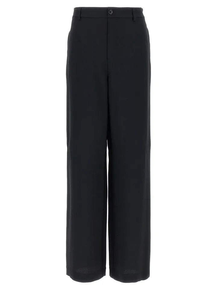 Black Acetate Casual Pants