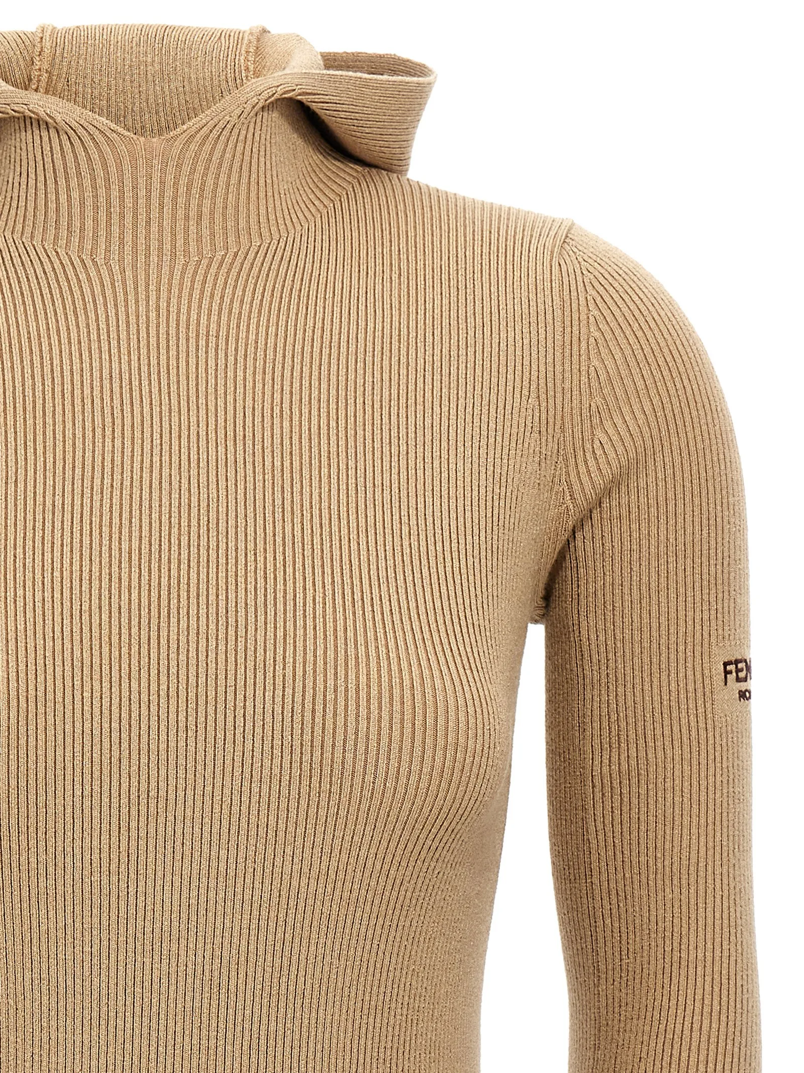 Beige Wool Short Dress - Image 3