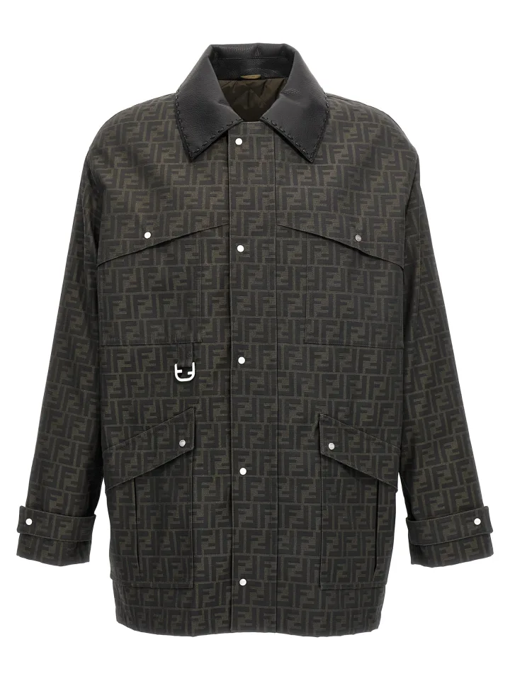 Brown Polyester Full - Length Jacket