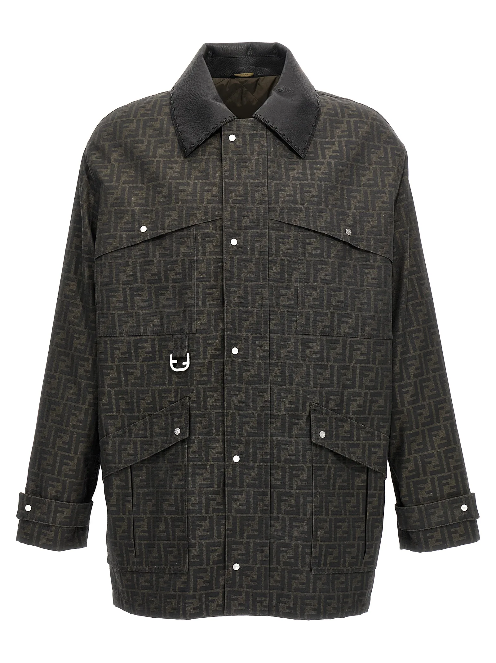 Brown Polyester Full - Length Jacket