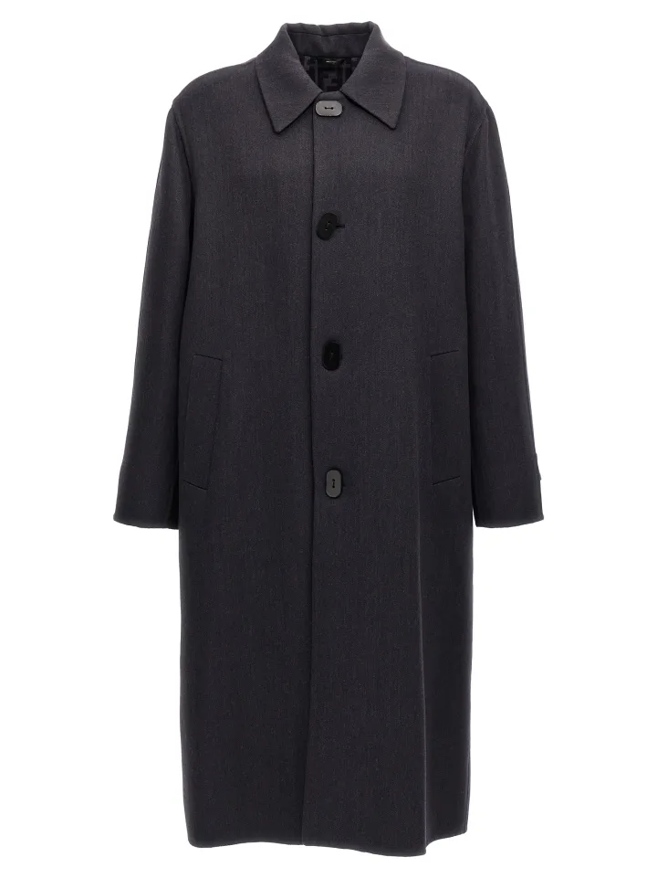 Blue Virgin Wool Coat