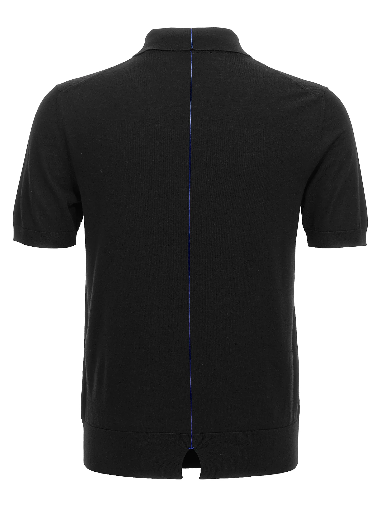 Black Wool Polo Shirt - Image 2