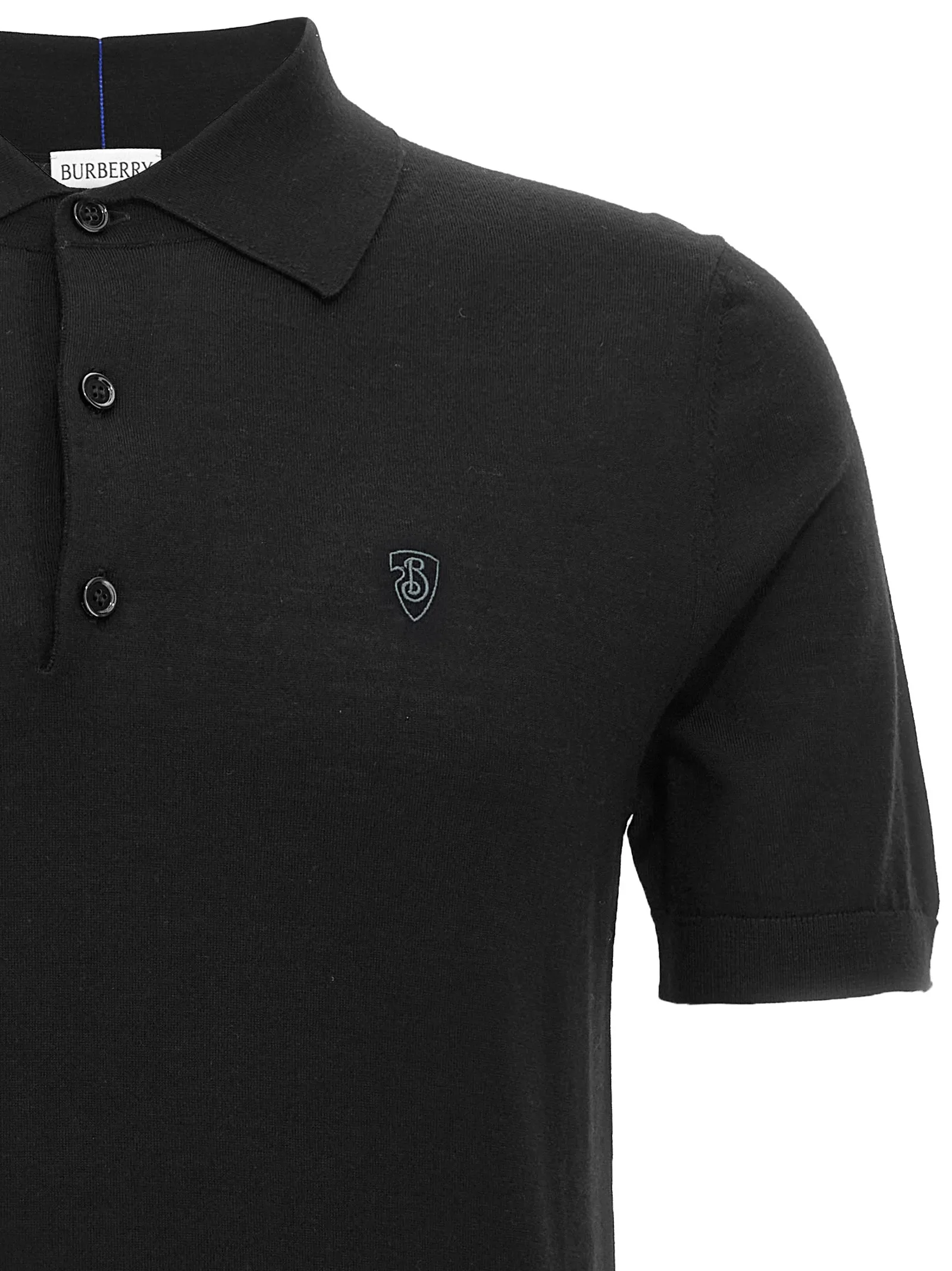 Black Wool Polo Shirt - Image 3