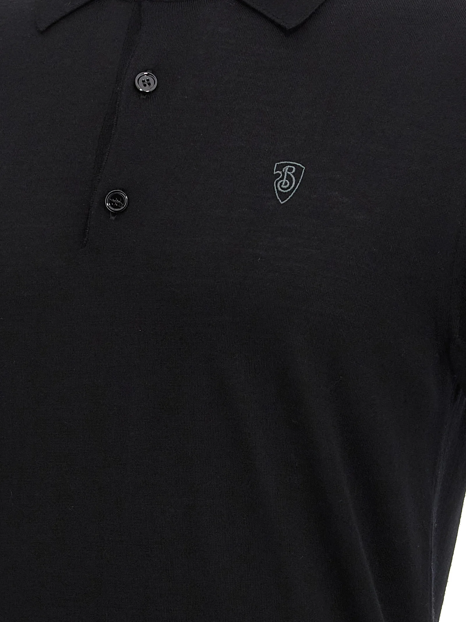Black Wool Polo Shirt - Image 4