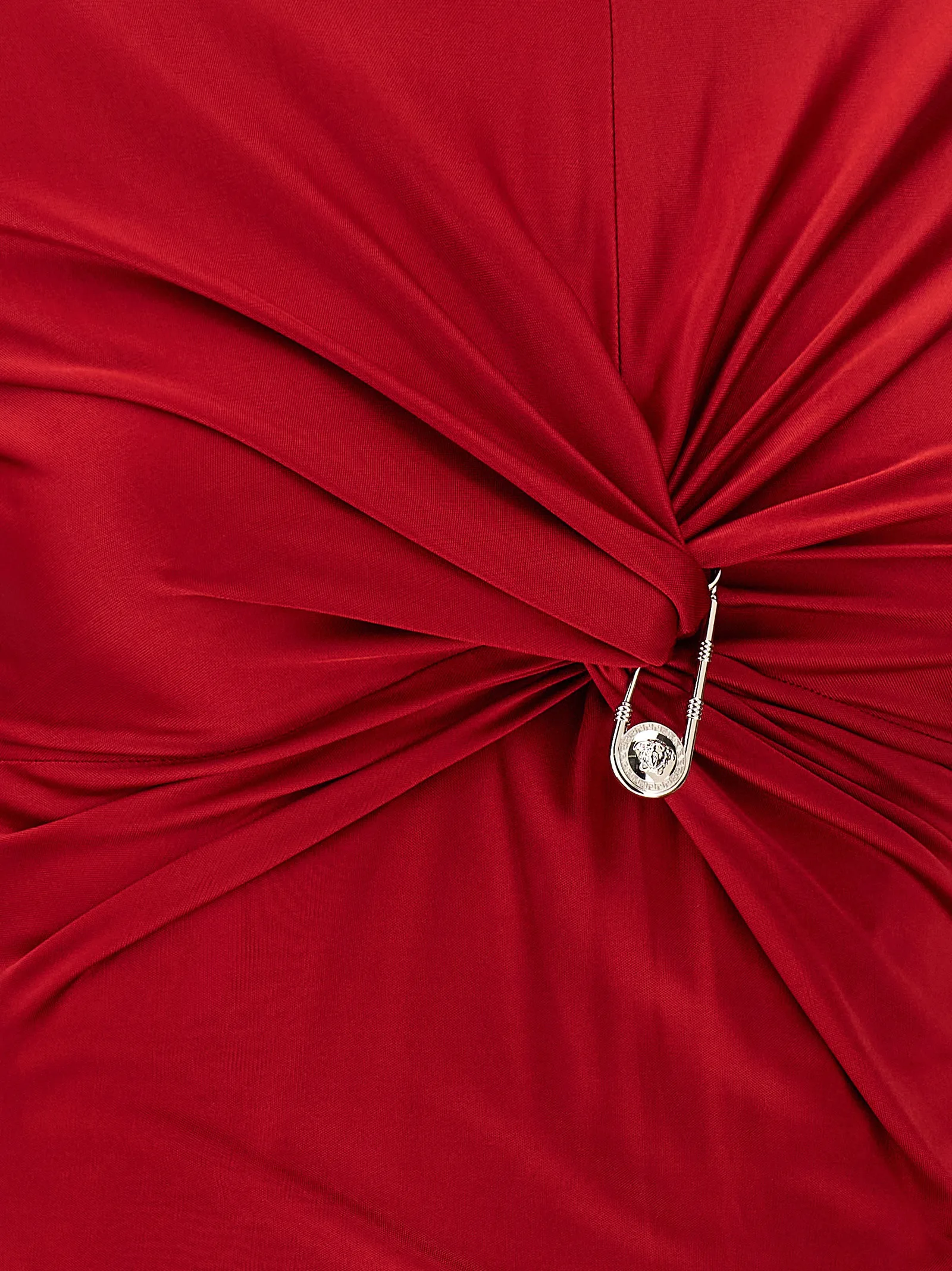 Red Viscose Midi Dress - Image 4