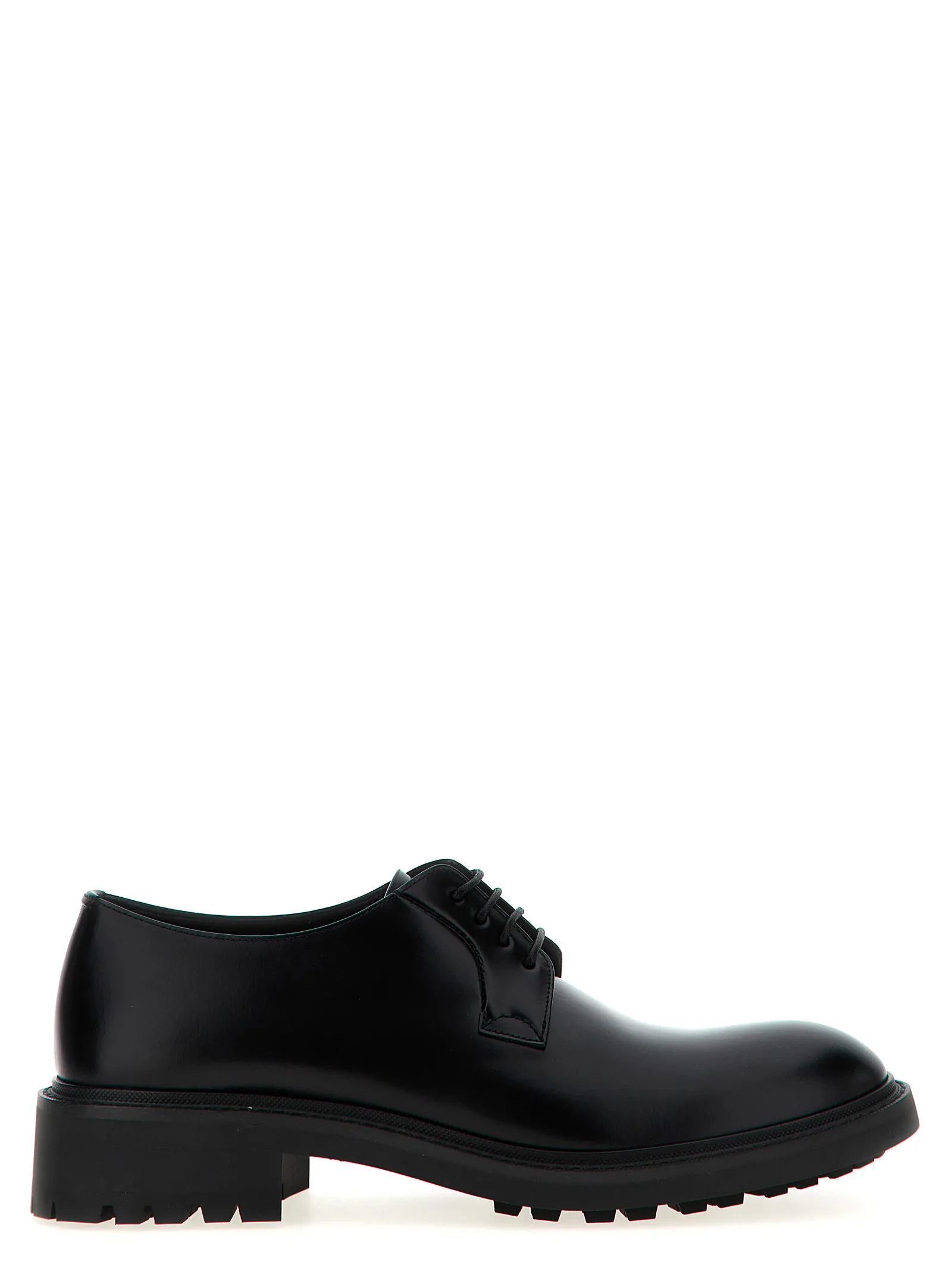 Black Lamb Leather Oxfords And Derbies