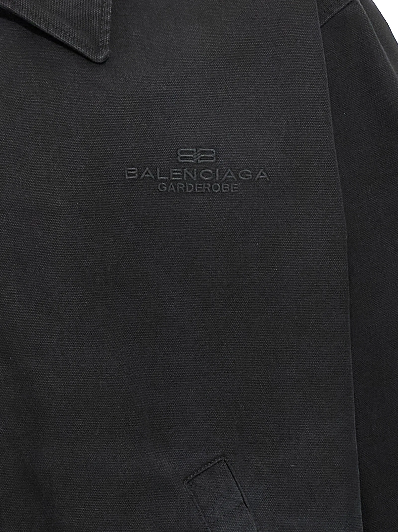 Black Cotton Full - Length Jacket - Image 4