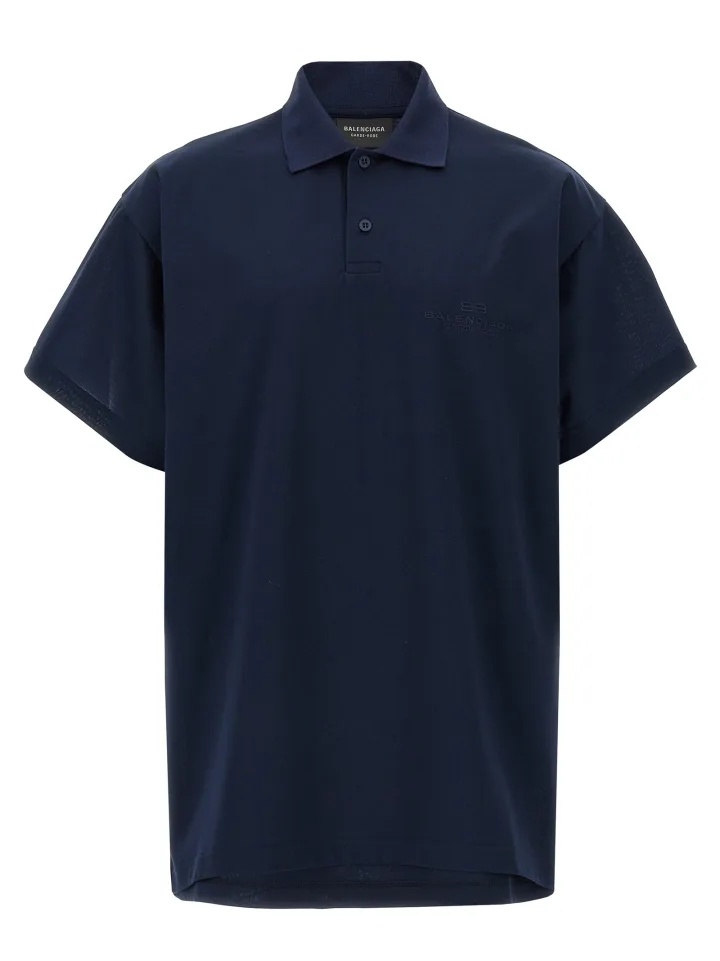 Blue Cotton Polo Shirt