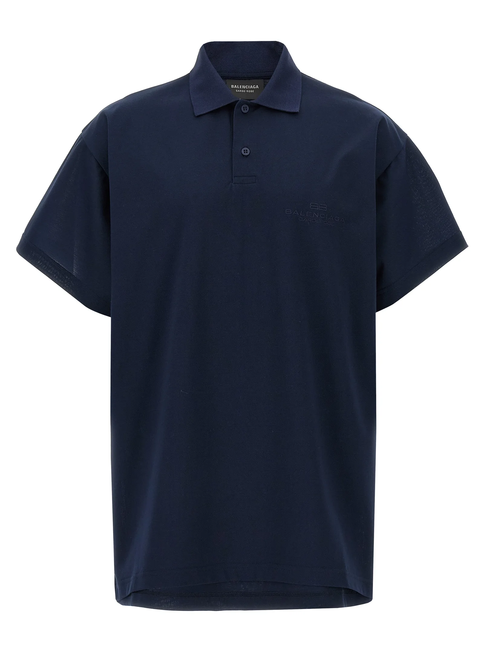 Blue Cotton Polo Shirt