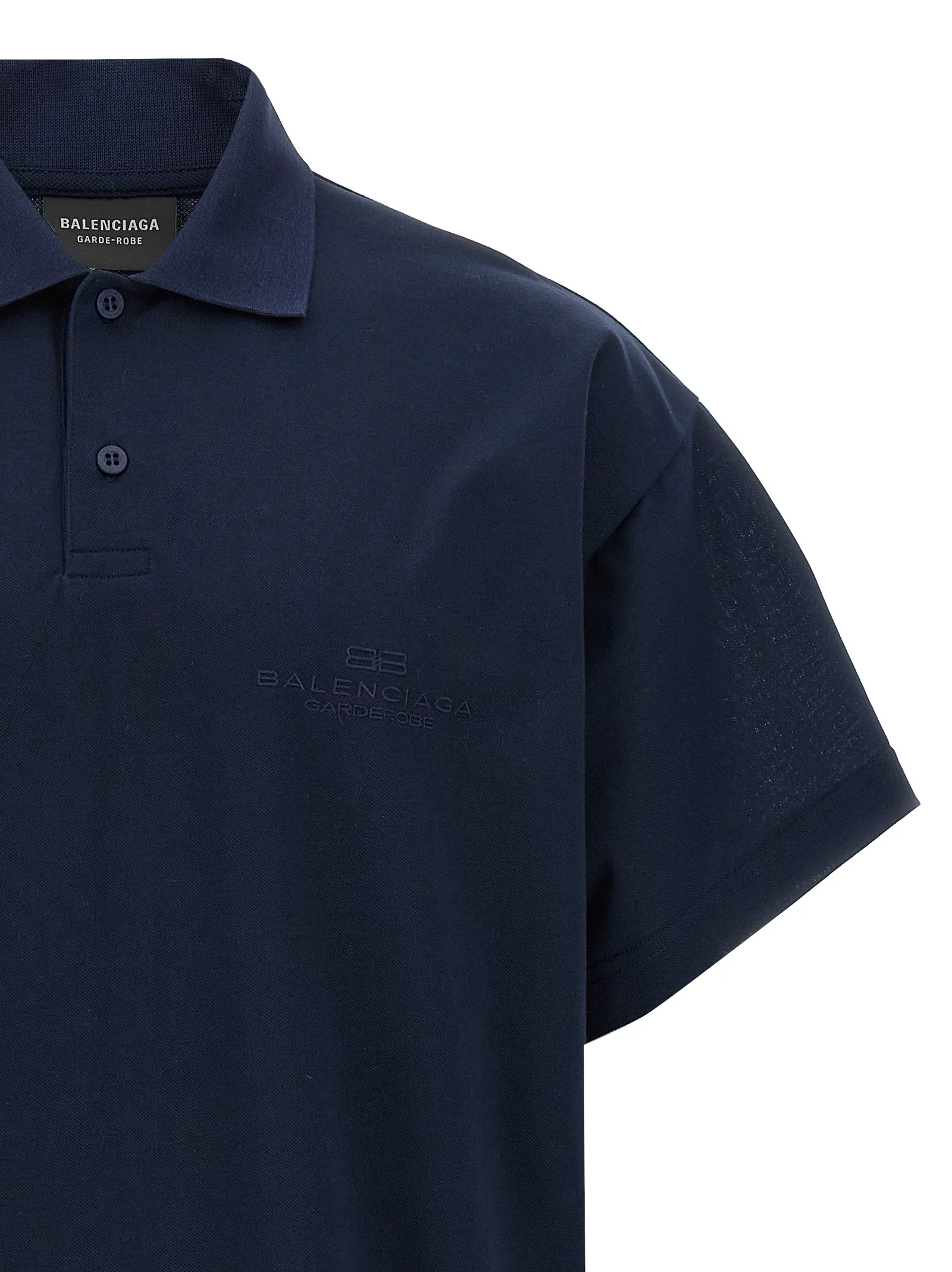 Blue Cotton Polo Shirt - Image 3