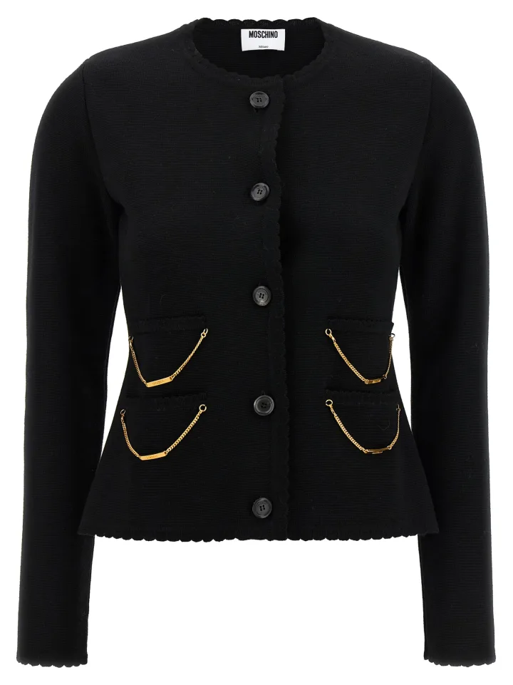 Black Virgin Wool Cardigan