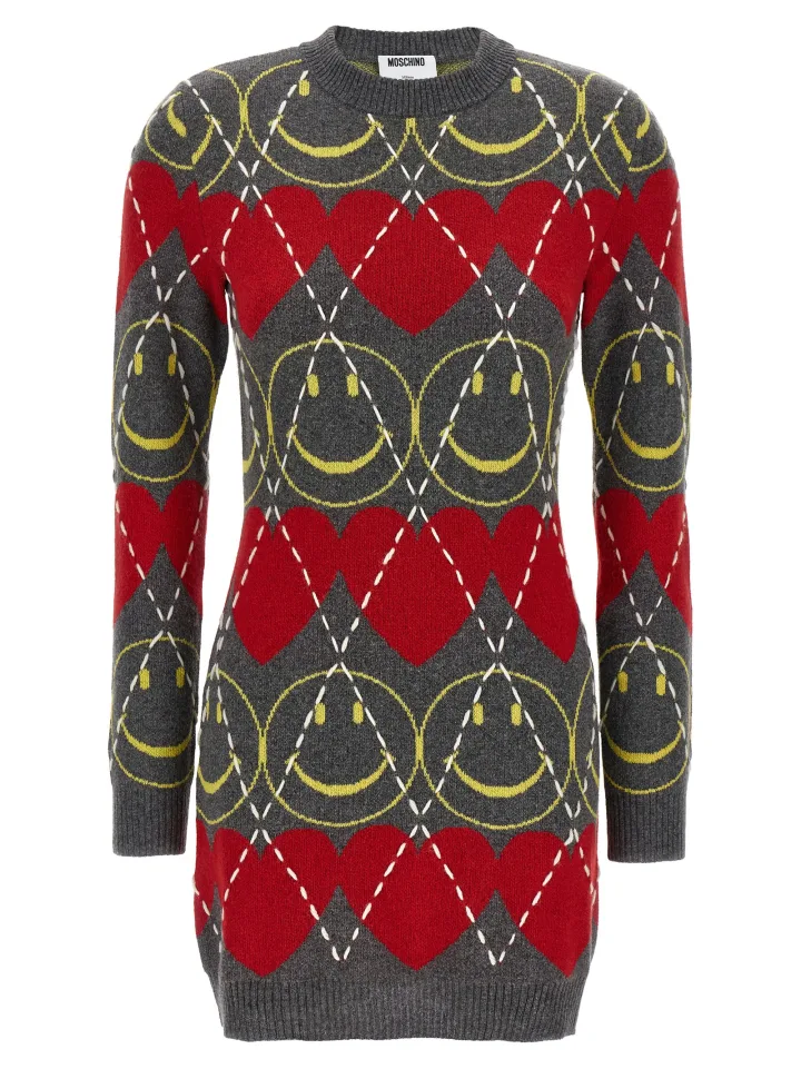 Multicolor Wool Short Dress
