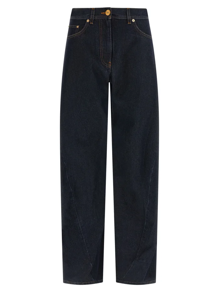 Blue Cotton High - Waisted Jean
