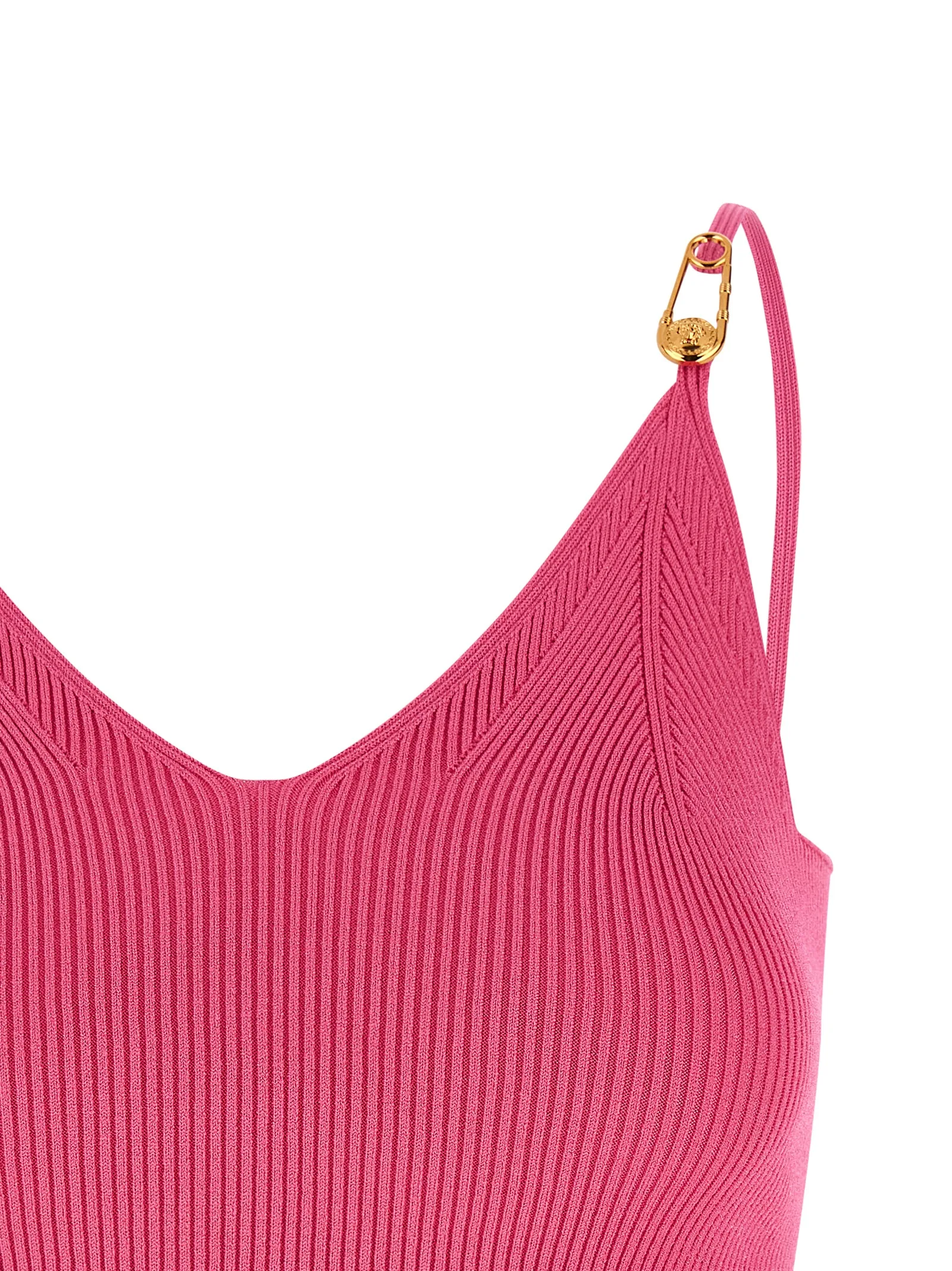 Fuchsia Viscose Sleeveles T - Shirt - Image 3