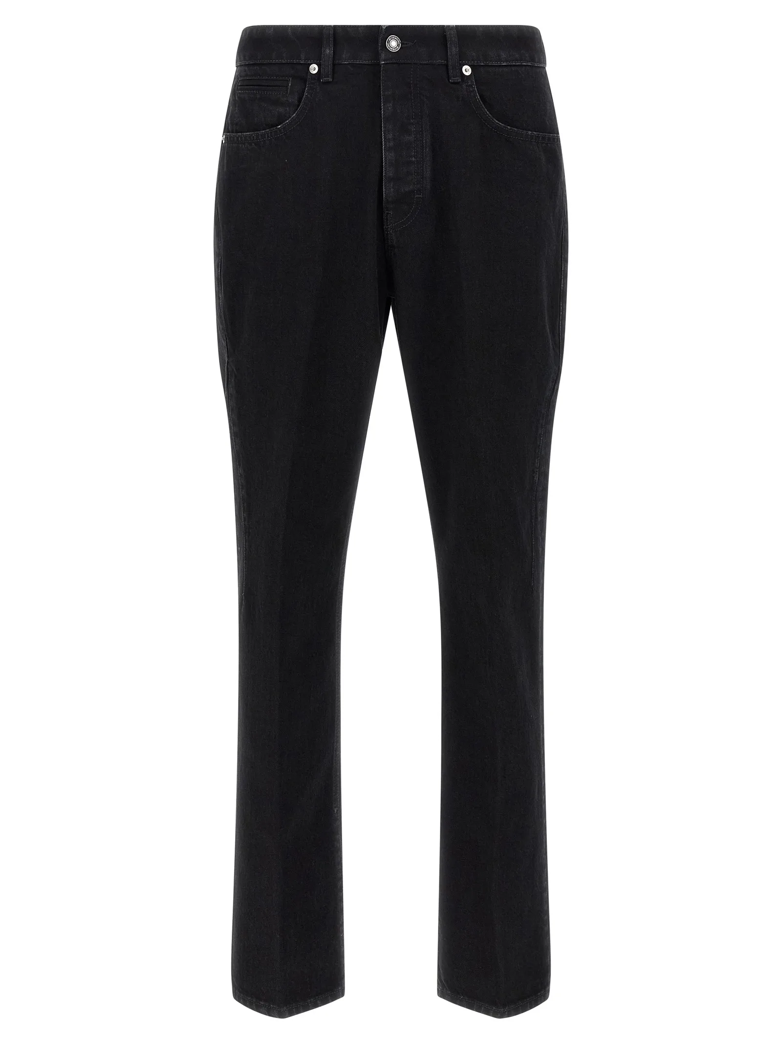 Black Cotton Straight-Leg Jeans