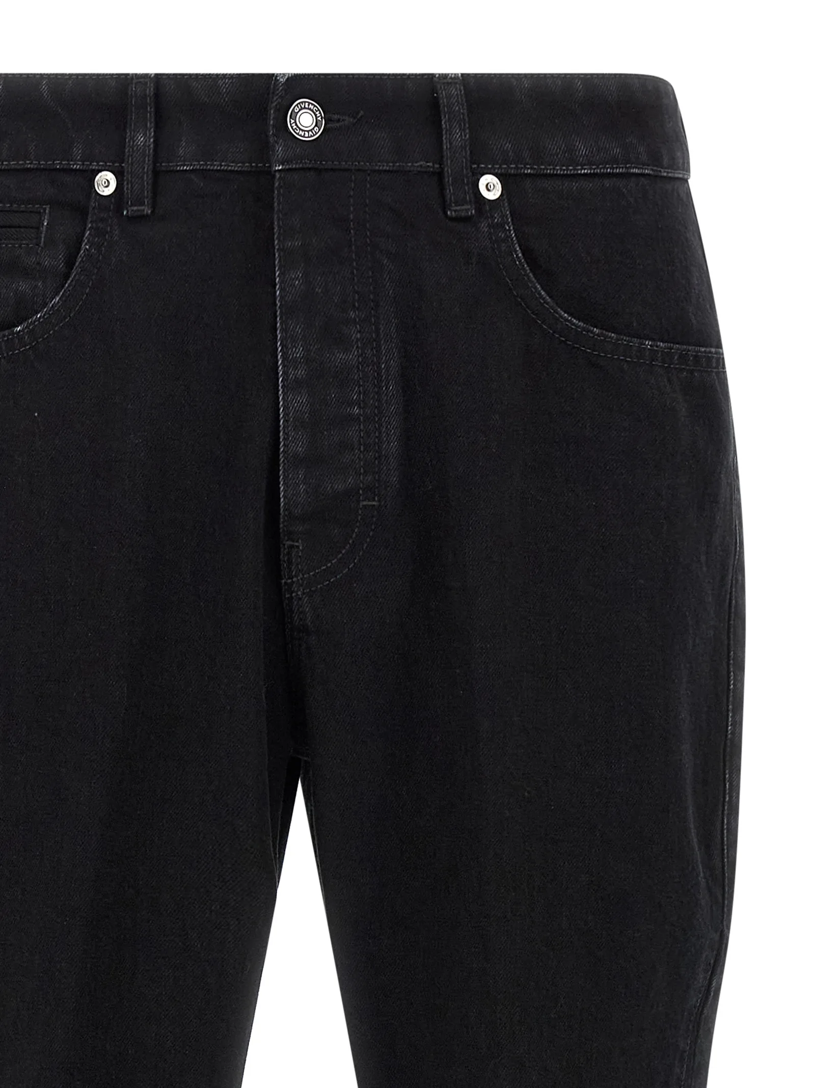 Black Cotton Straight-Leg Jeans - Image 3
