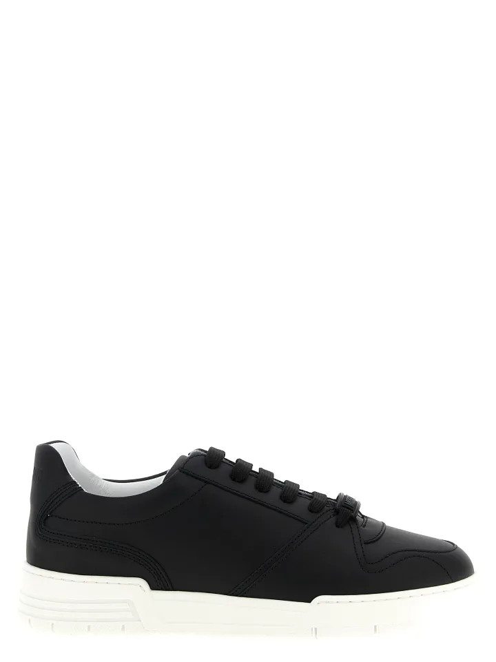 Black Leather Low Top Sneakers