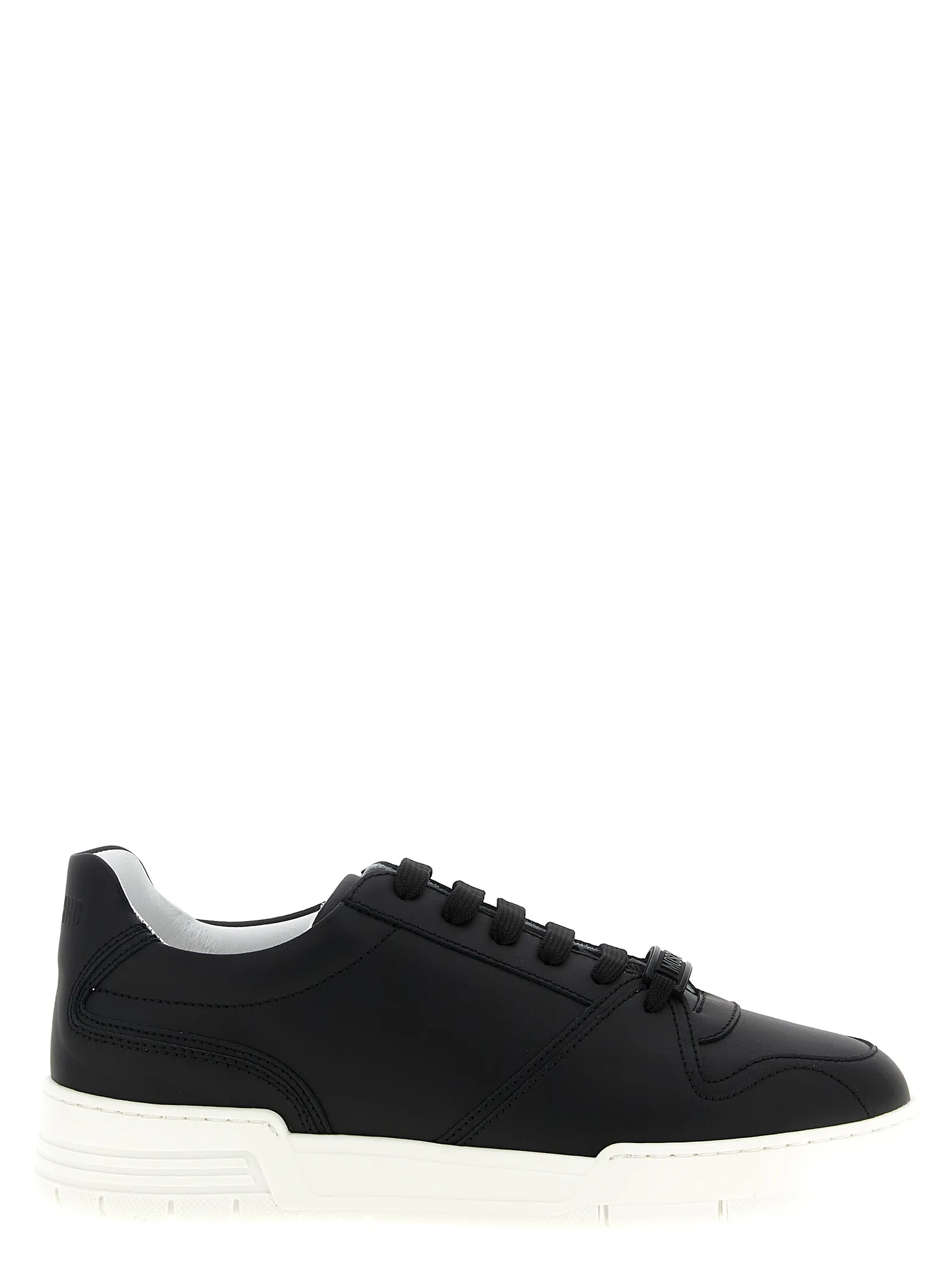 Black Leather Low Top Sneakers