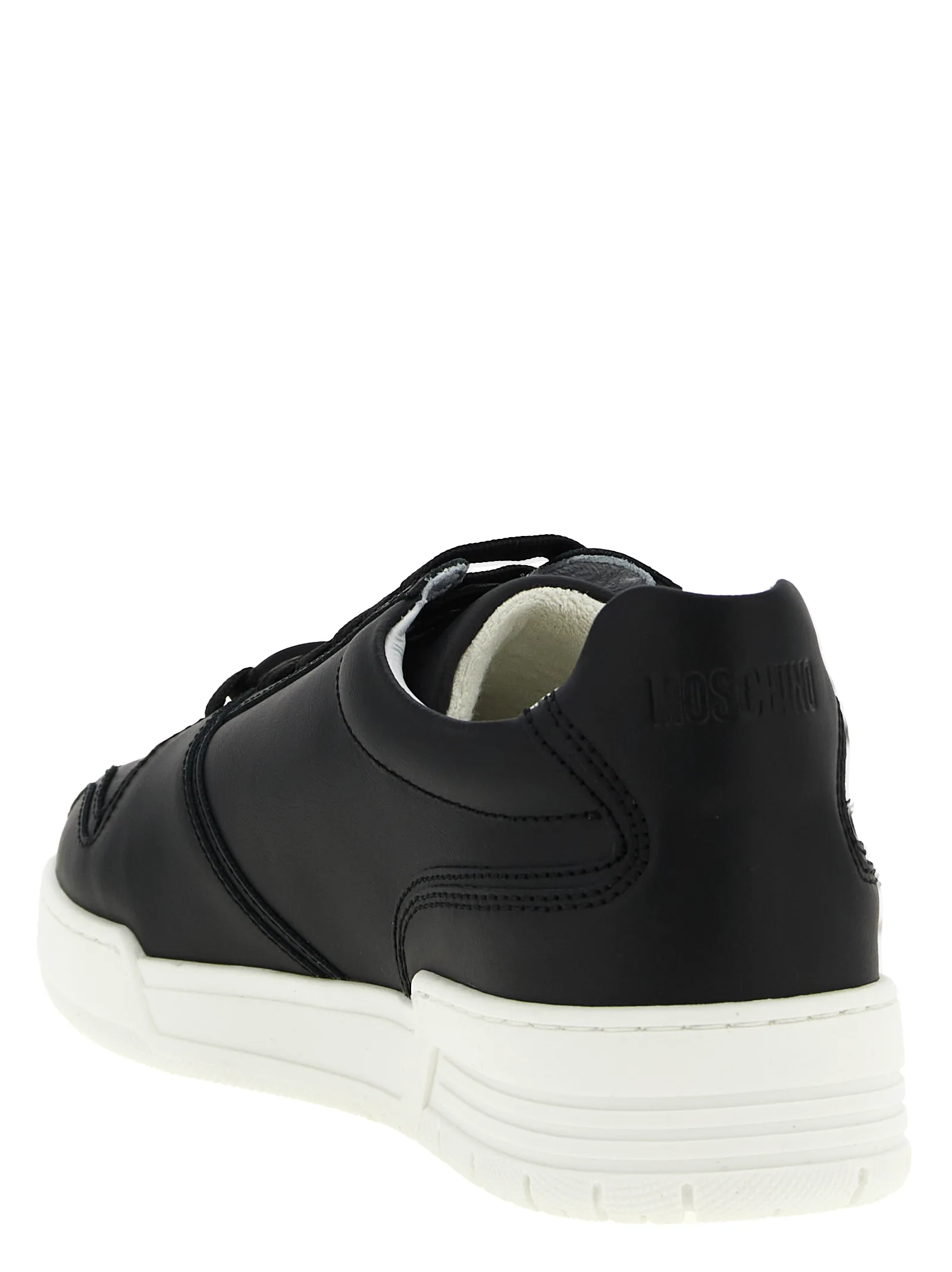 Black Leather Low Top Sneakers - Image 3