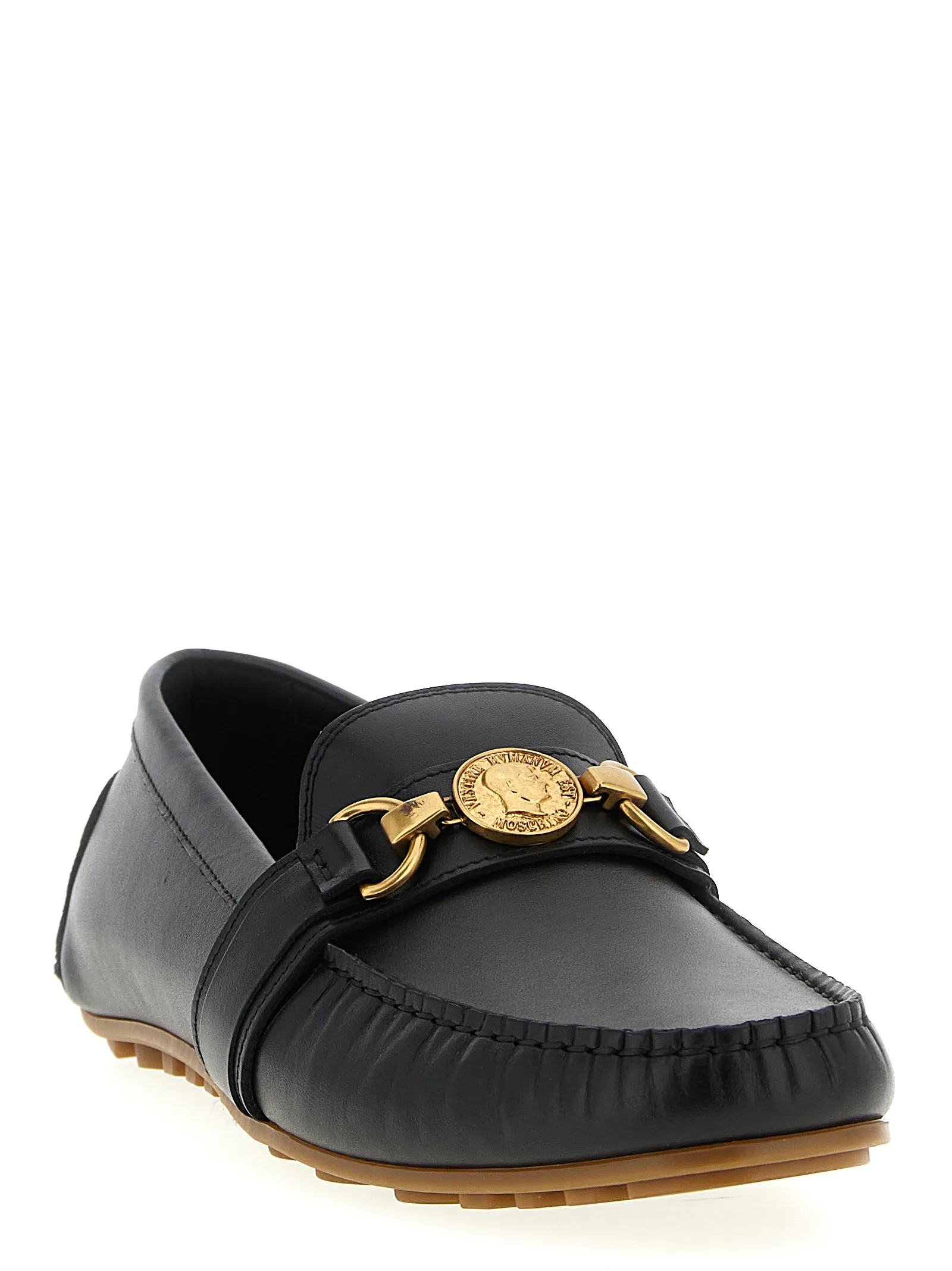 Black Leather Slip - On Loafers - Image 2