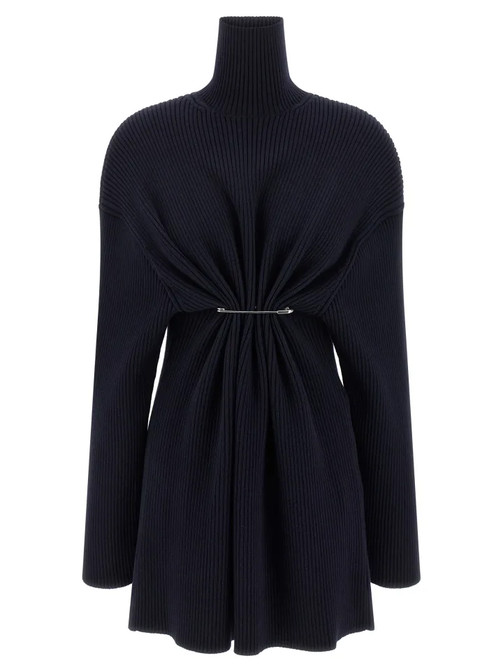 Blue Wool Short Dress