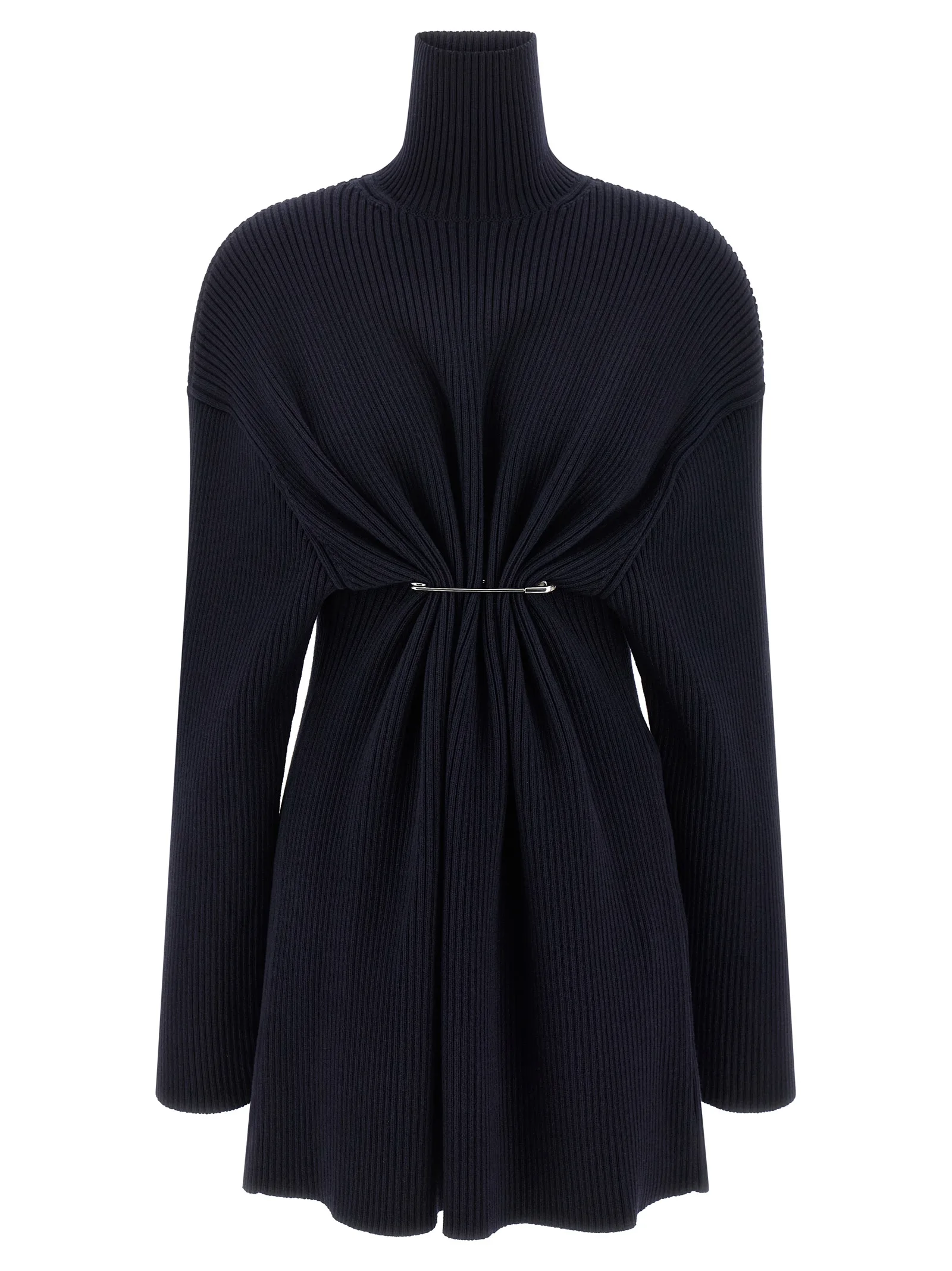 Blue Wool Short Dress