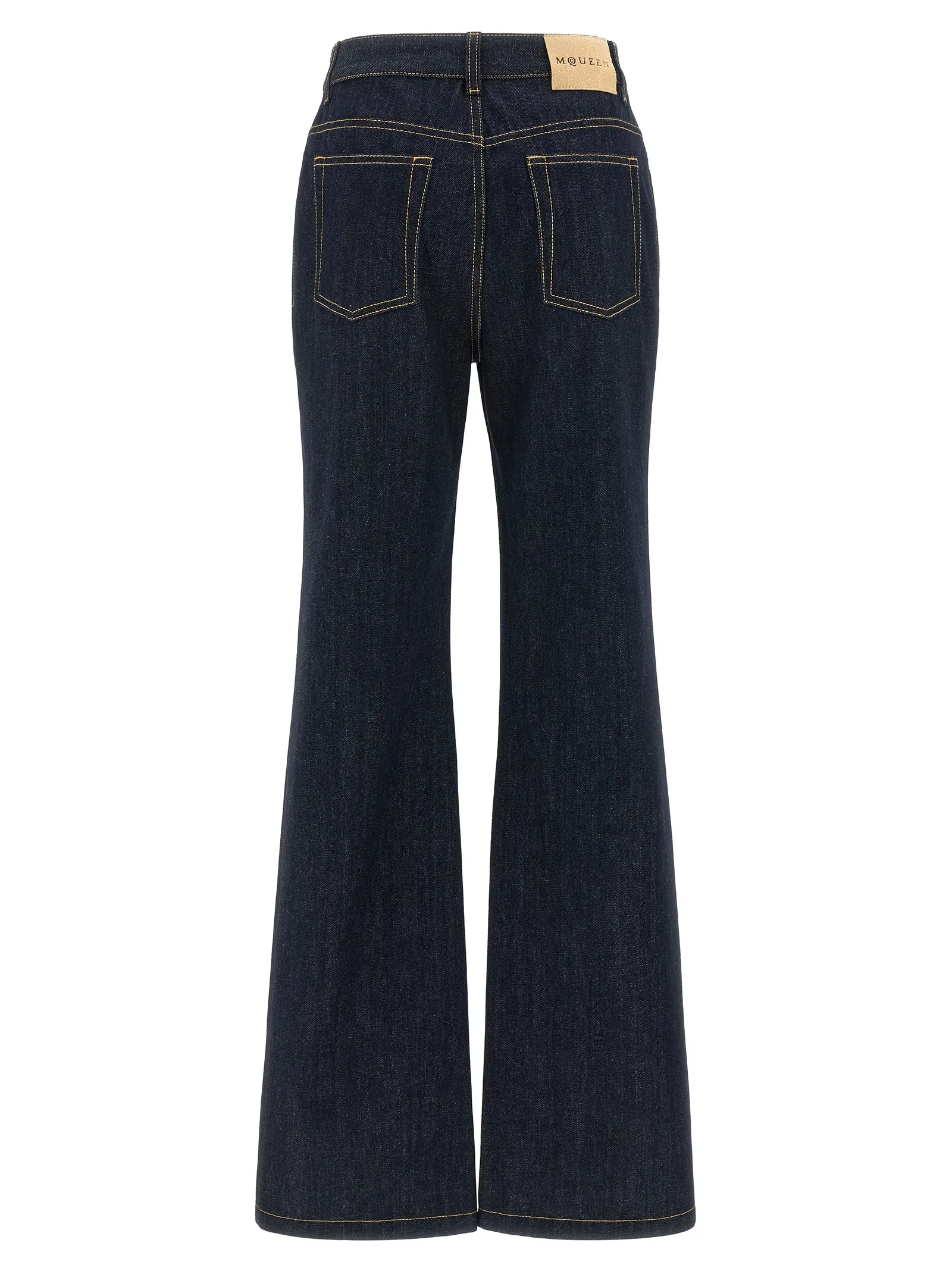 Blue Cotton Flared Jeans - Image 2