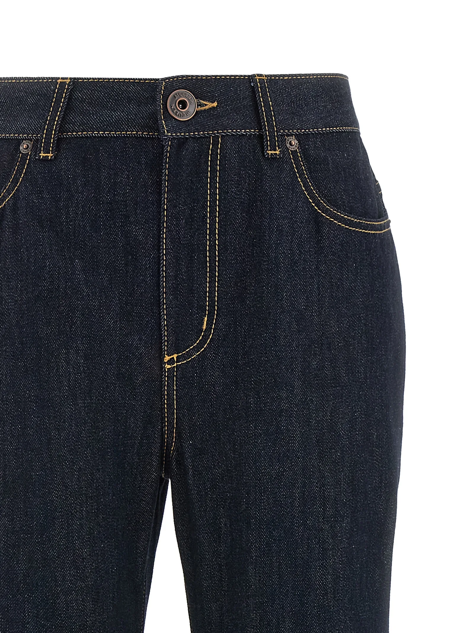 Blue Cotton Flared Jeans - Image 3