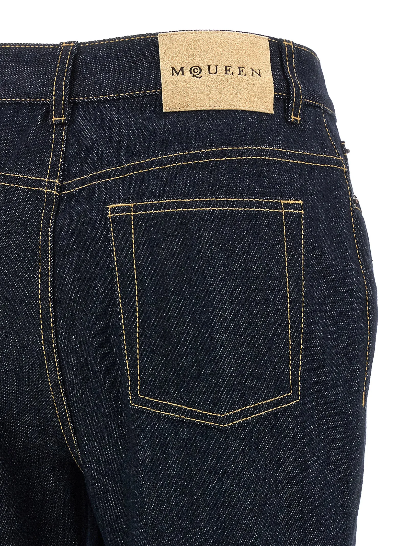 Blue Cotton Flared Jeans - Image 4
